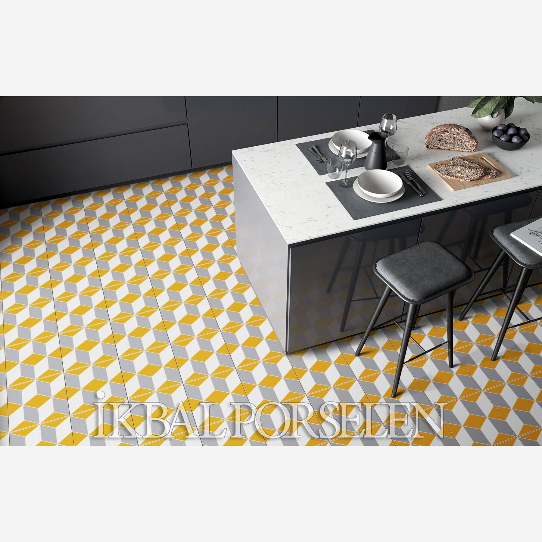 Modern Desenler - 20x20 Porselen Karo iyk155 - Görsel 2