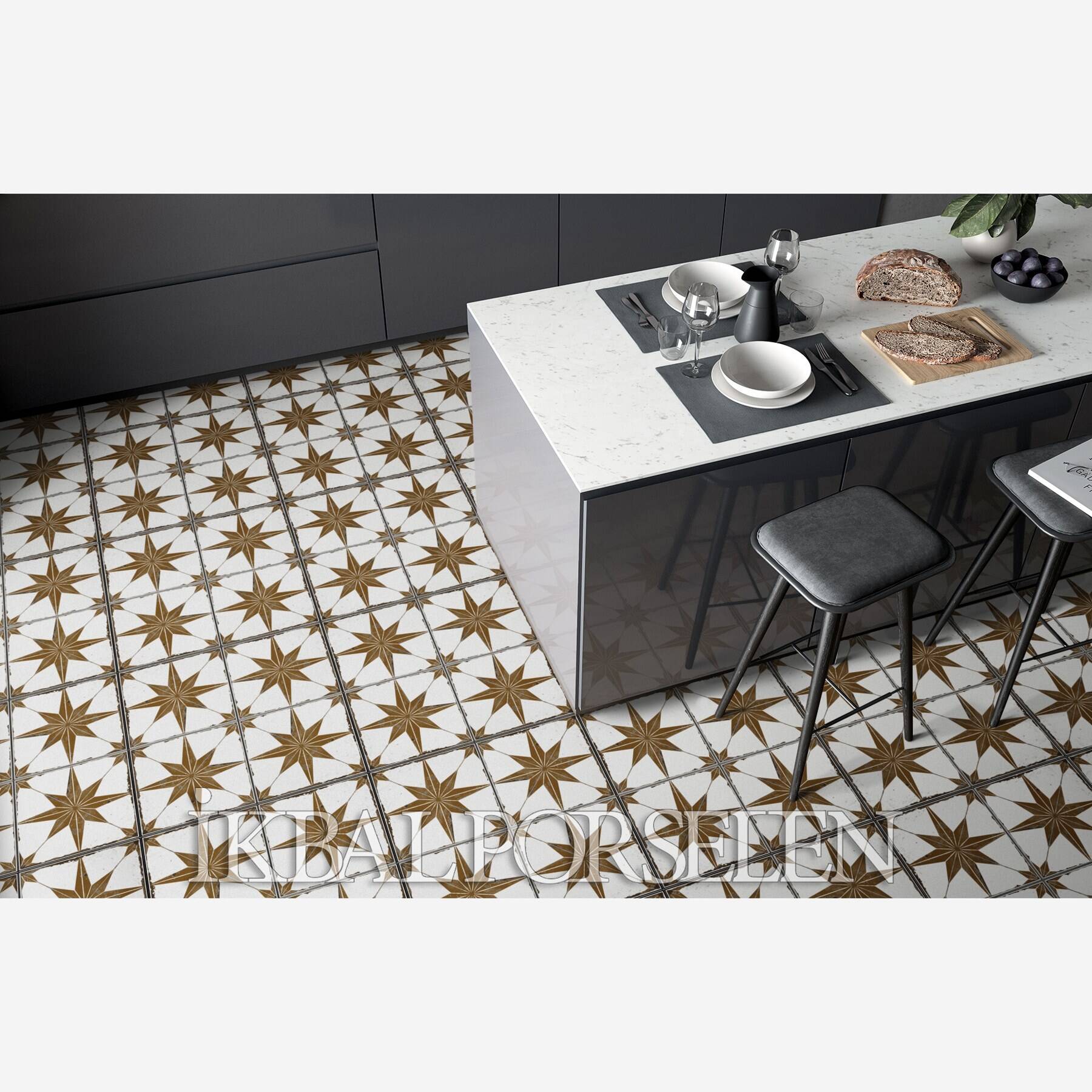 Modern Desenler - 20x20 Porselen Karo iykstar-kahve - Görsel 3