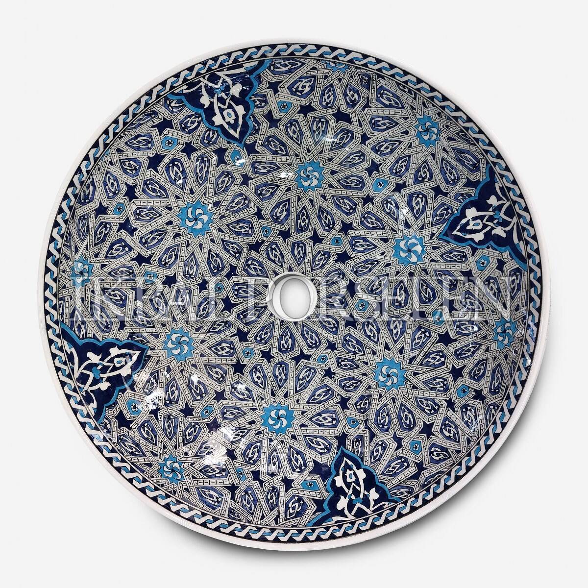 Tezgahüstü Lavabo - El Yapımı Desenli Seramik Lavabo – sink88