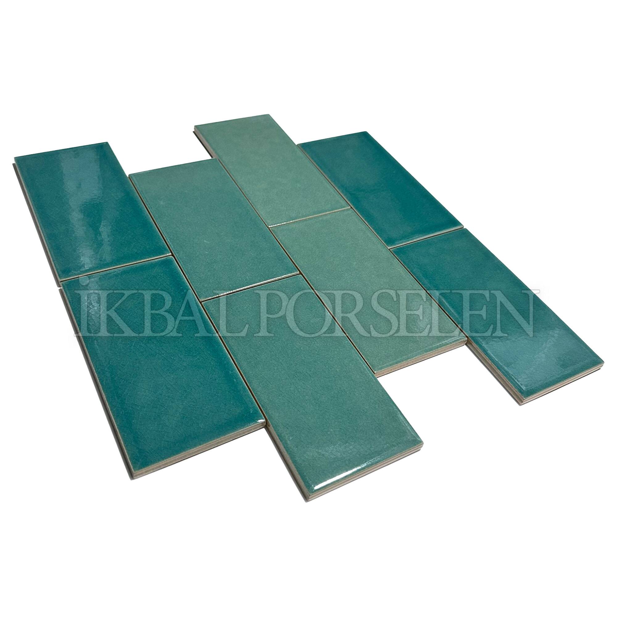 7,5x15 cm Seramik Karo - Tonlamalı Turkuaz - igc853-2 - Görsel 2