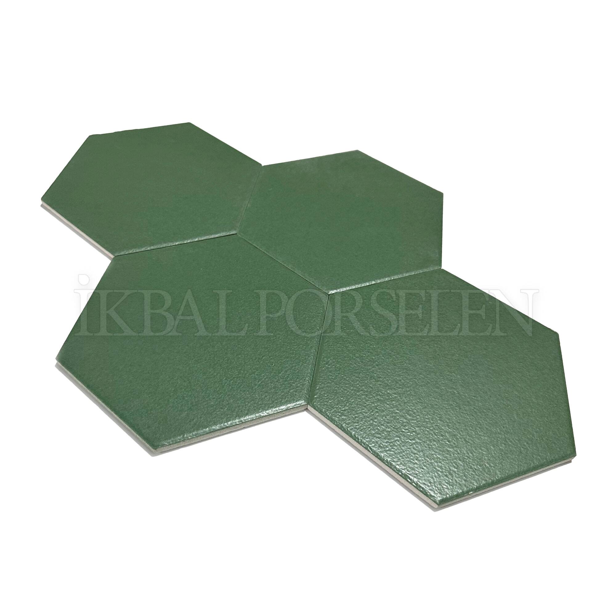 15x17 cm Altıgen Seramik Karo - Mat Yeşil - igc501-mat3 - Görsel 2
