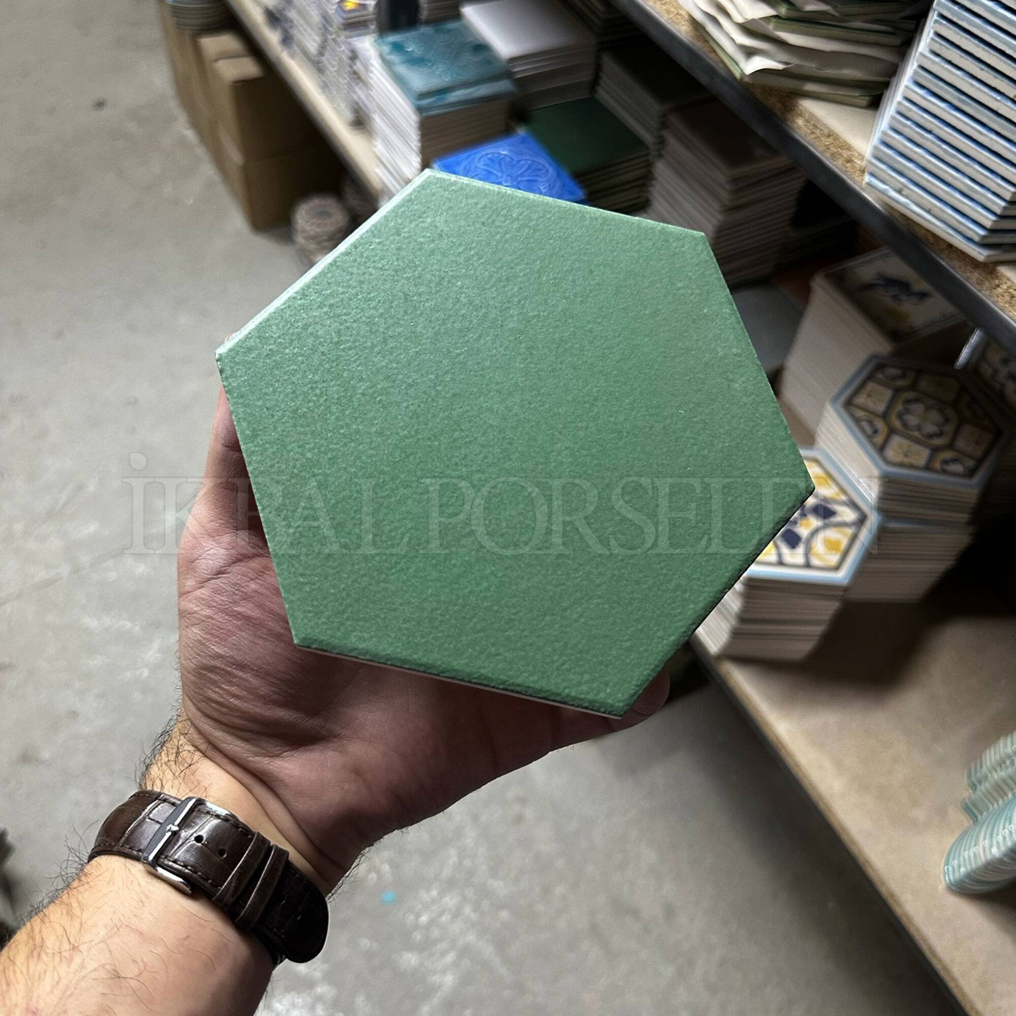 15x17 cm Altıgen Seramik Karo - Mat Yeşil - igc501-mat3 - Görsel 3