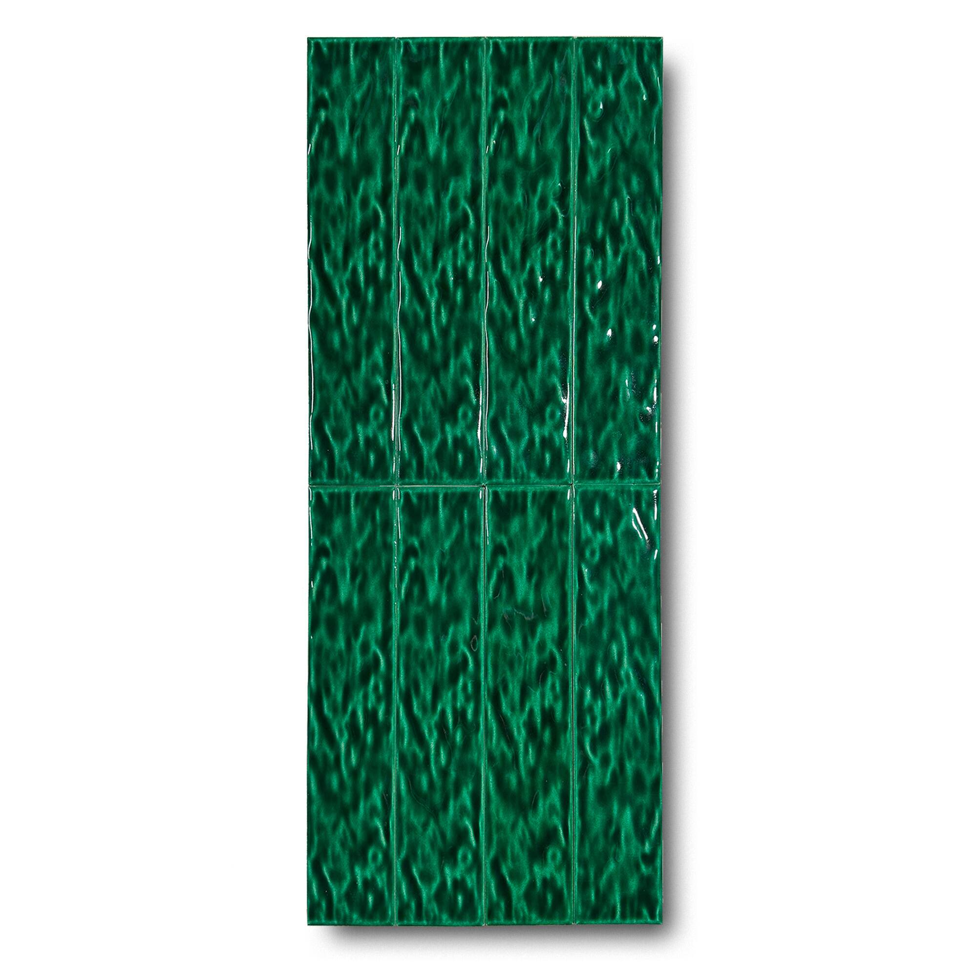 5x25 cm Zellige Seramik Karo - Zümrüt - igc222