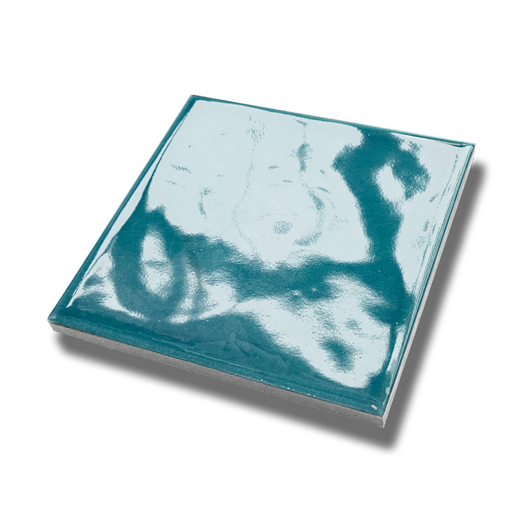 10x10 cm Flat Seramik Karo - Turkuaz - igc003 - Görsel 2