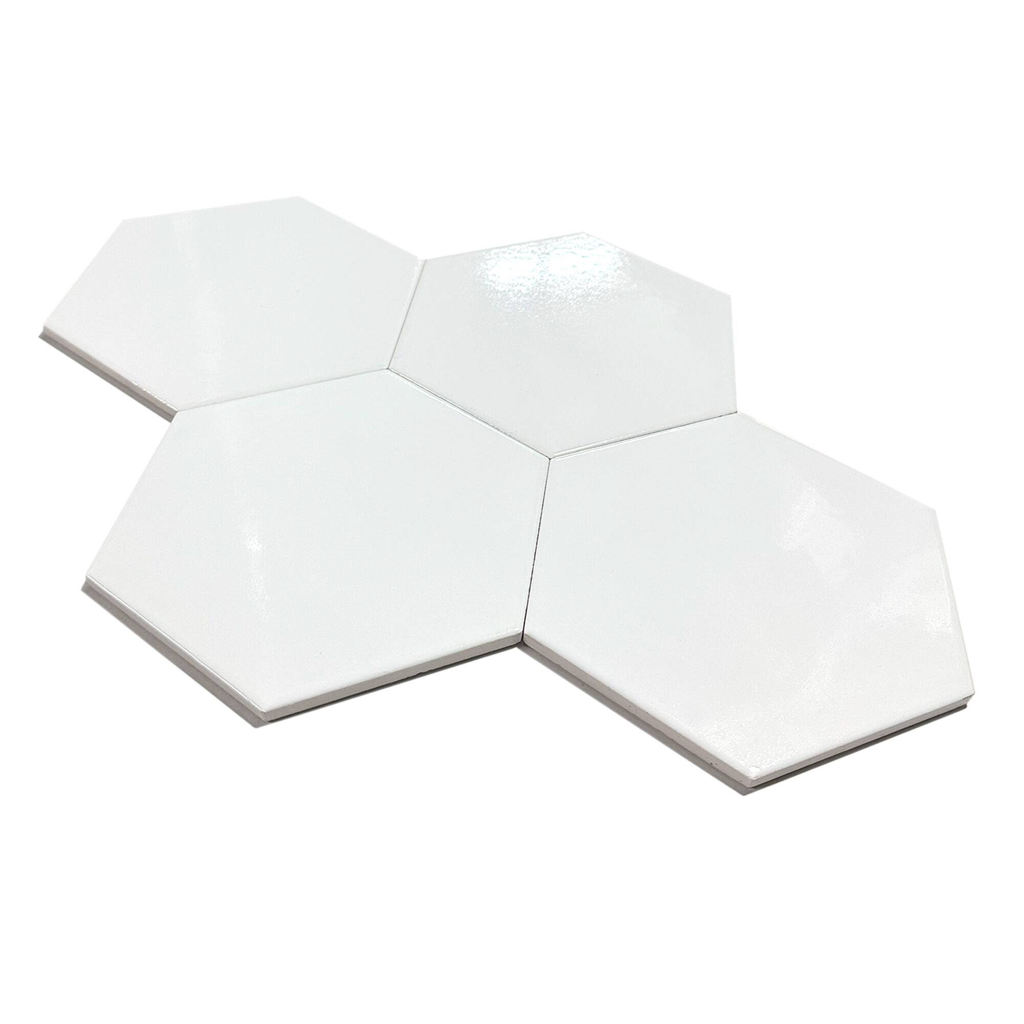 15x17 cm Altıgen Seramik Karo - Beyaz - igc501 - Görsel 2