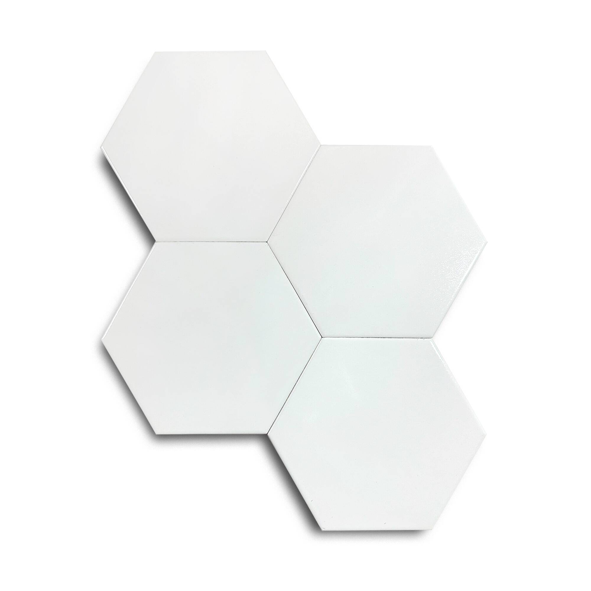 15x17 cm Altıgen Seramik Karo - Beyaz - igc501