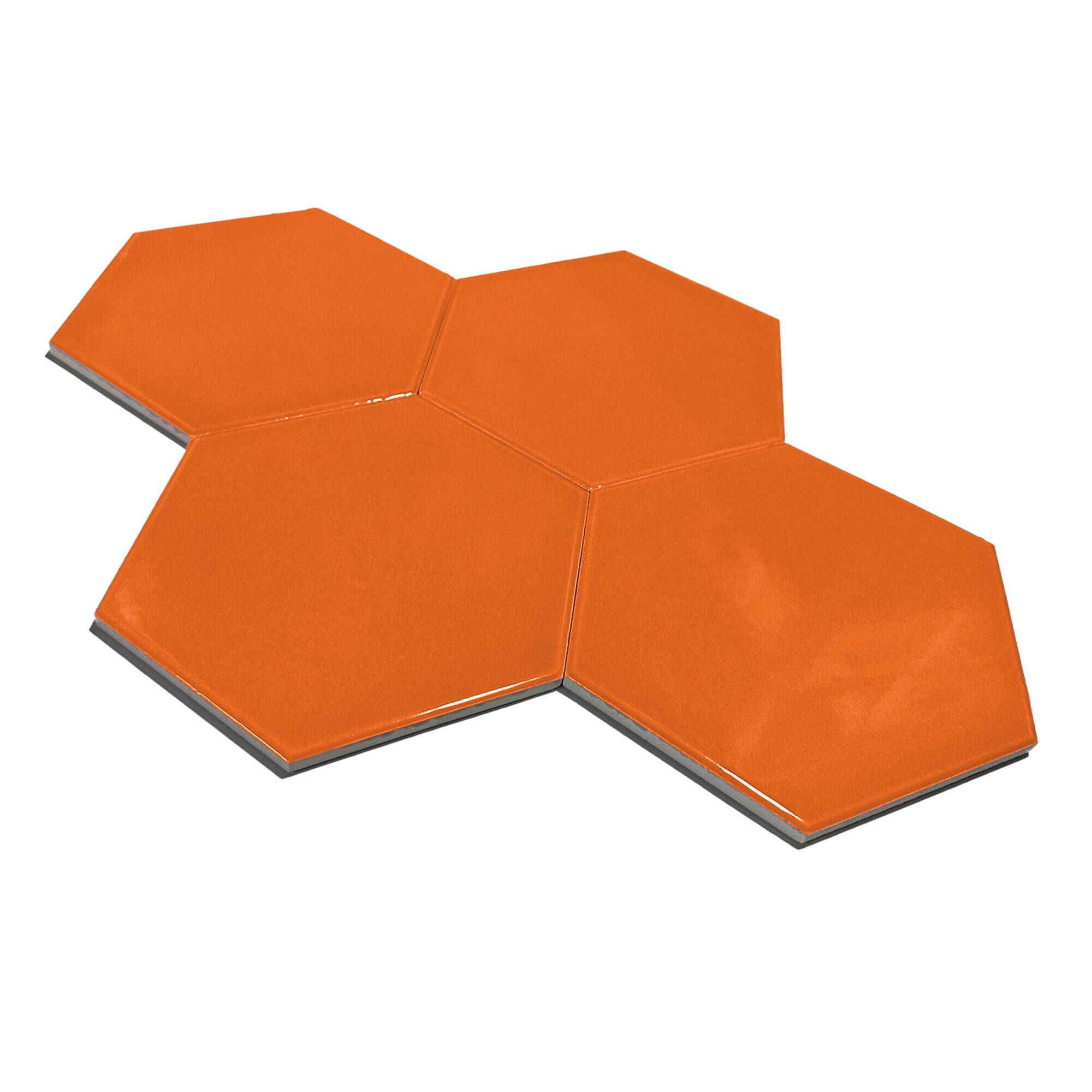 15x17 cm Altıgen Seramik Karo - Turuncu - igc506 - Görsel 2