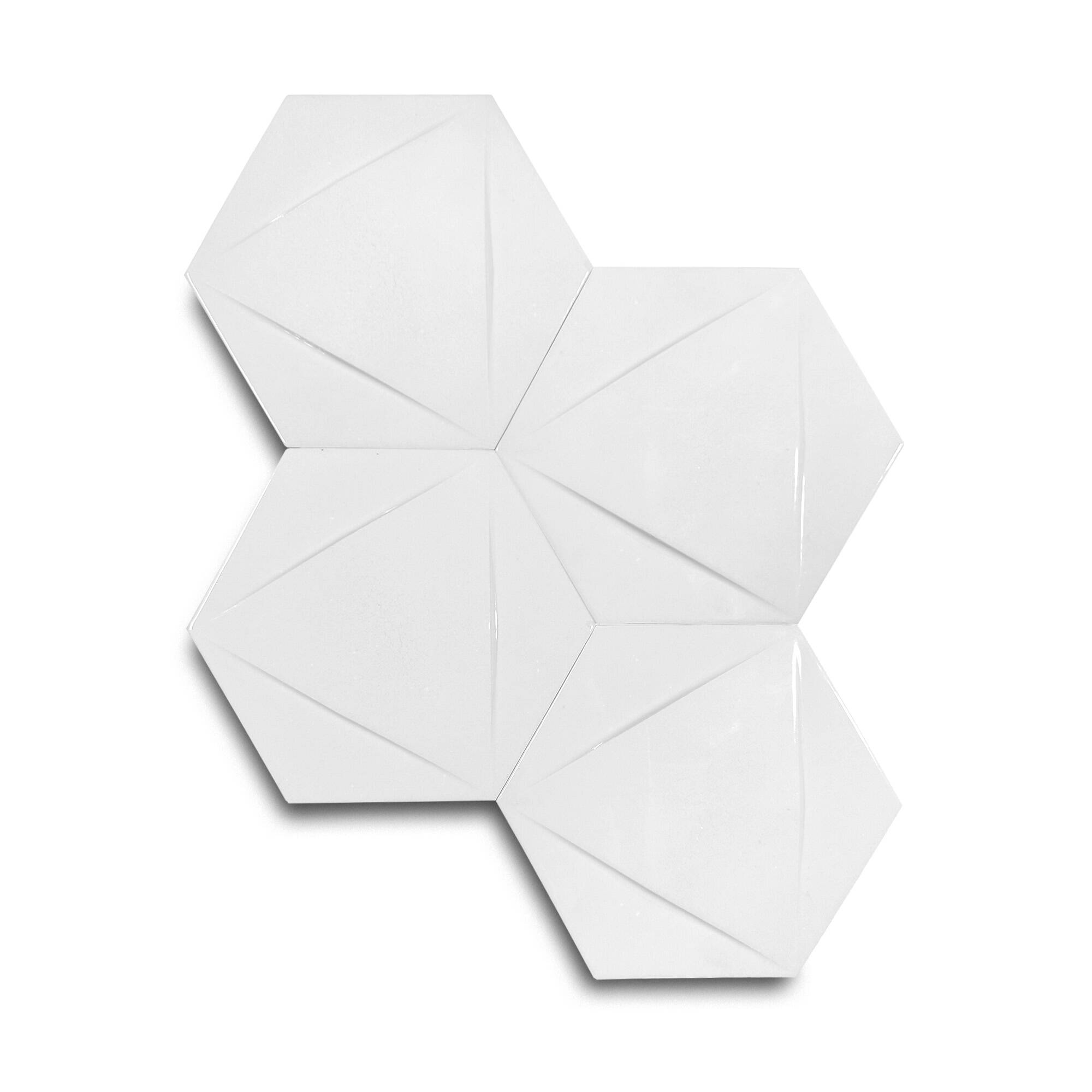 15x17 cm Triangle Seramik Karo - Beyaz - igc521