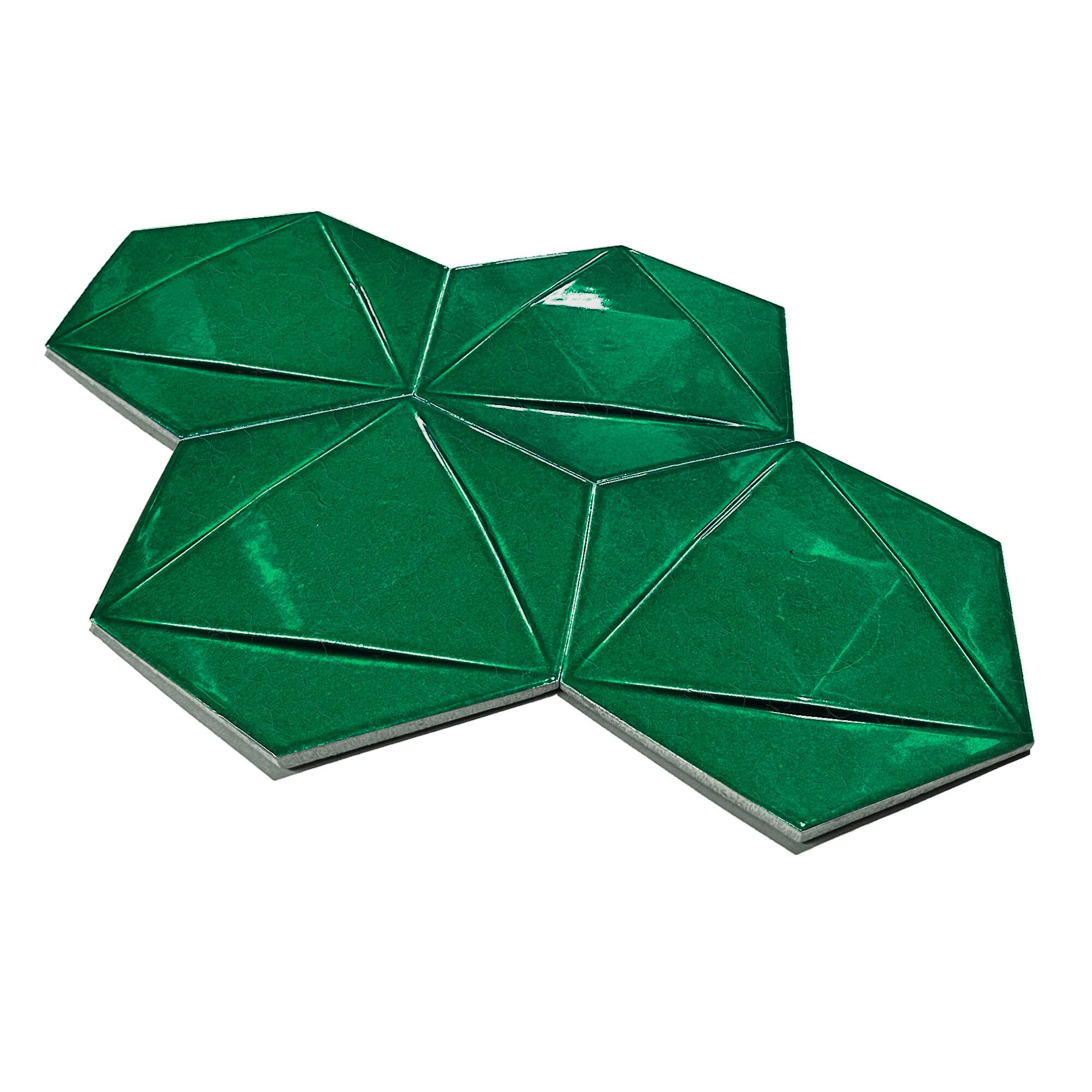 15x17 cm Triangle Seramik Karo - Zümrüt - igc522 - Görsel 2