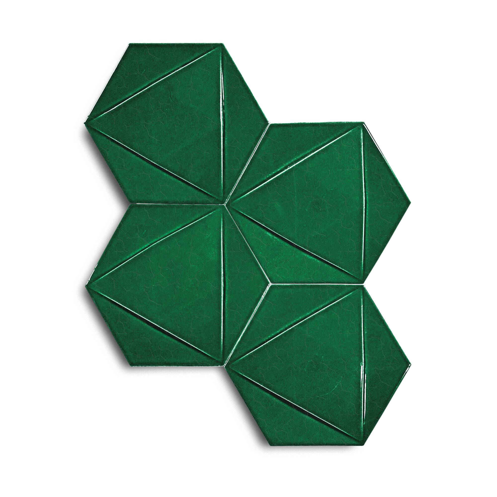 15x17 cm Triangle Seramik Karo - Zümrüt - igc522