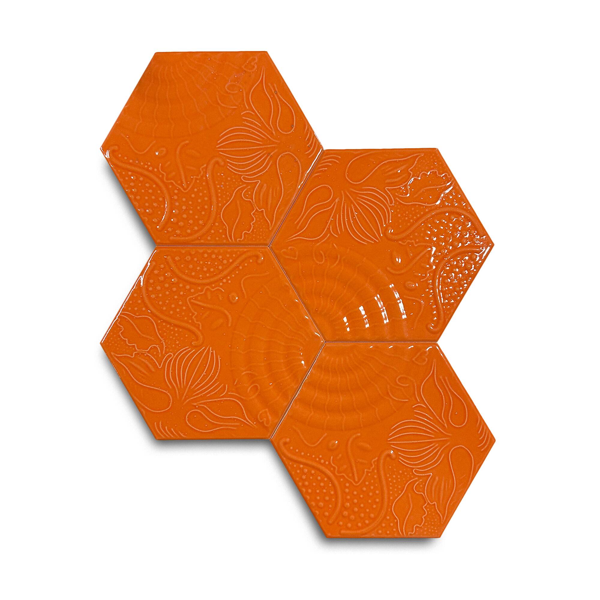 15x17 cm Gaudi Seramik Karo - Turuncu - igc536