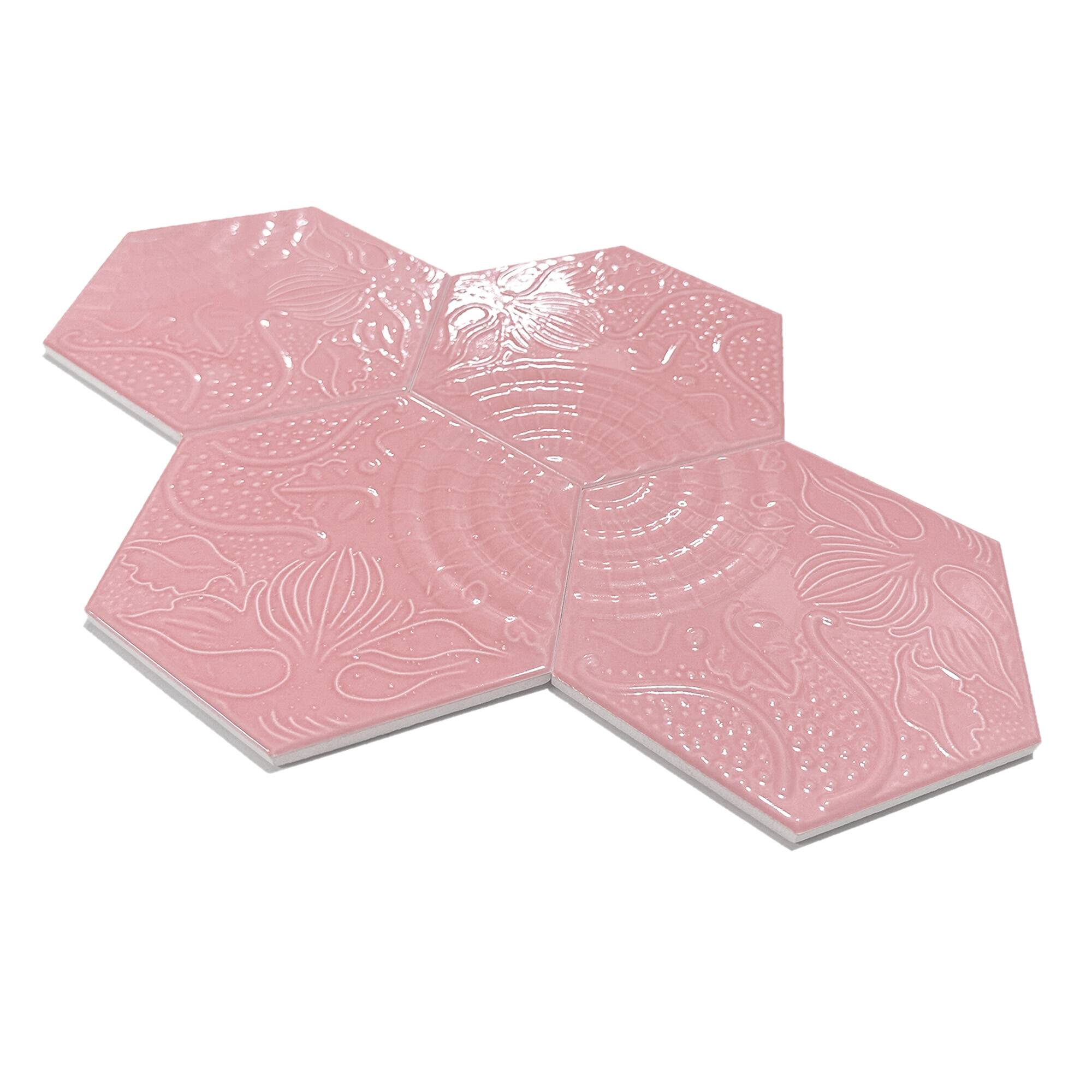 15x17 cm Gaudi Seramik Karo - Pembe - igc538 - Görsel 2