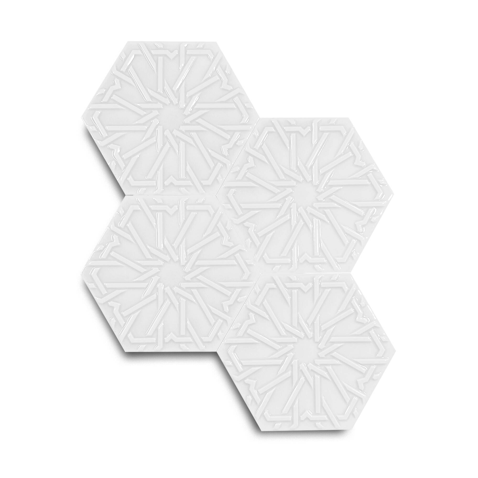15x17 cm Selcuklu Seramik Karo - Beyaz - igc541