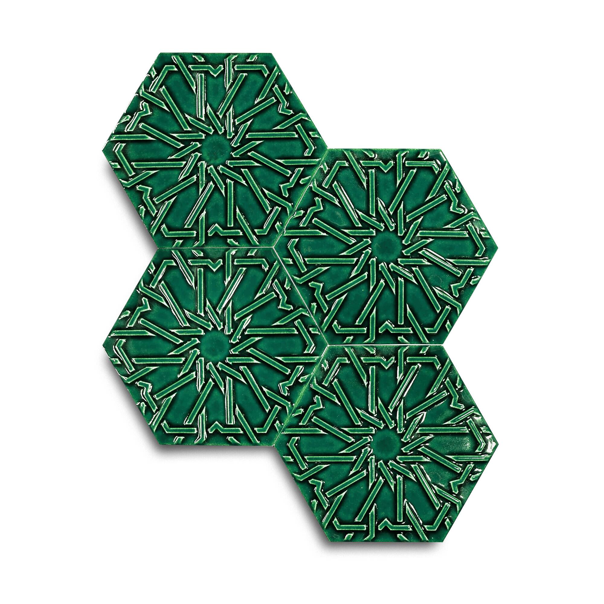 15x17 cm Selcuklu Seramik Karo - Zümrüt - igc542