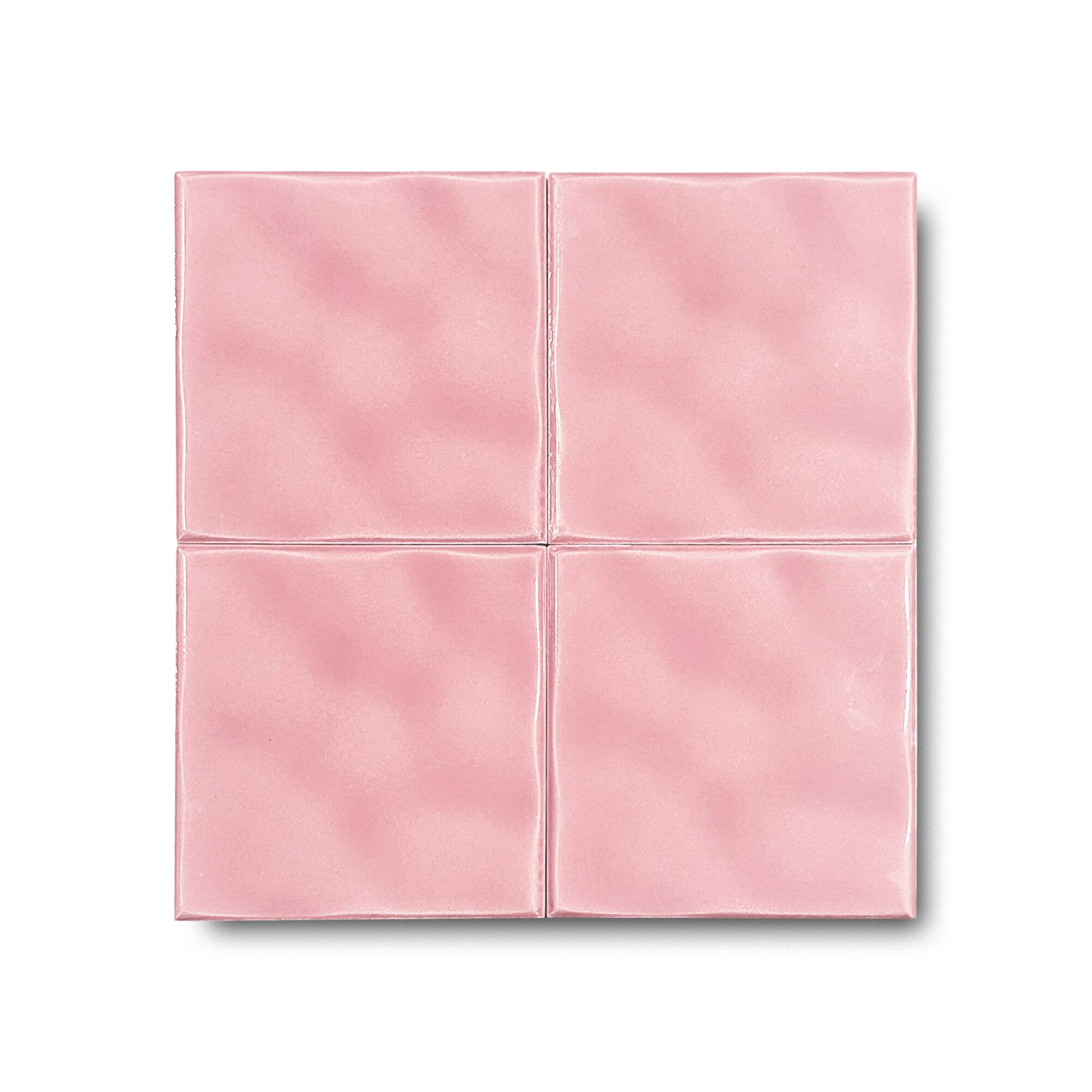 12x12 cm Dalga Seramik Karo - Pembe - igc138