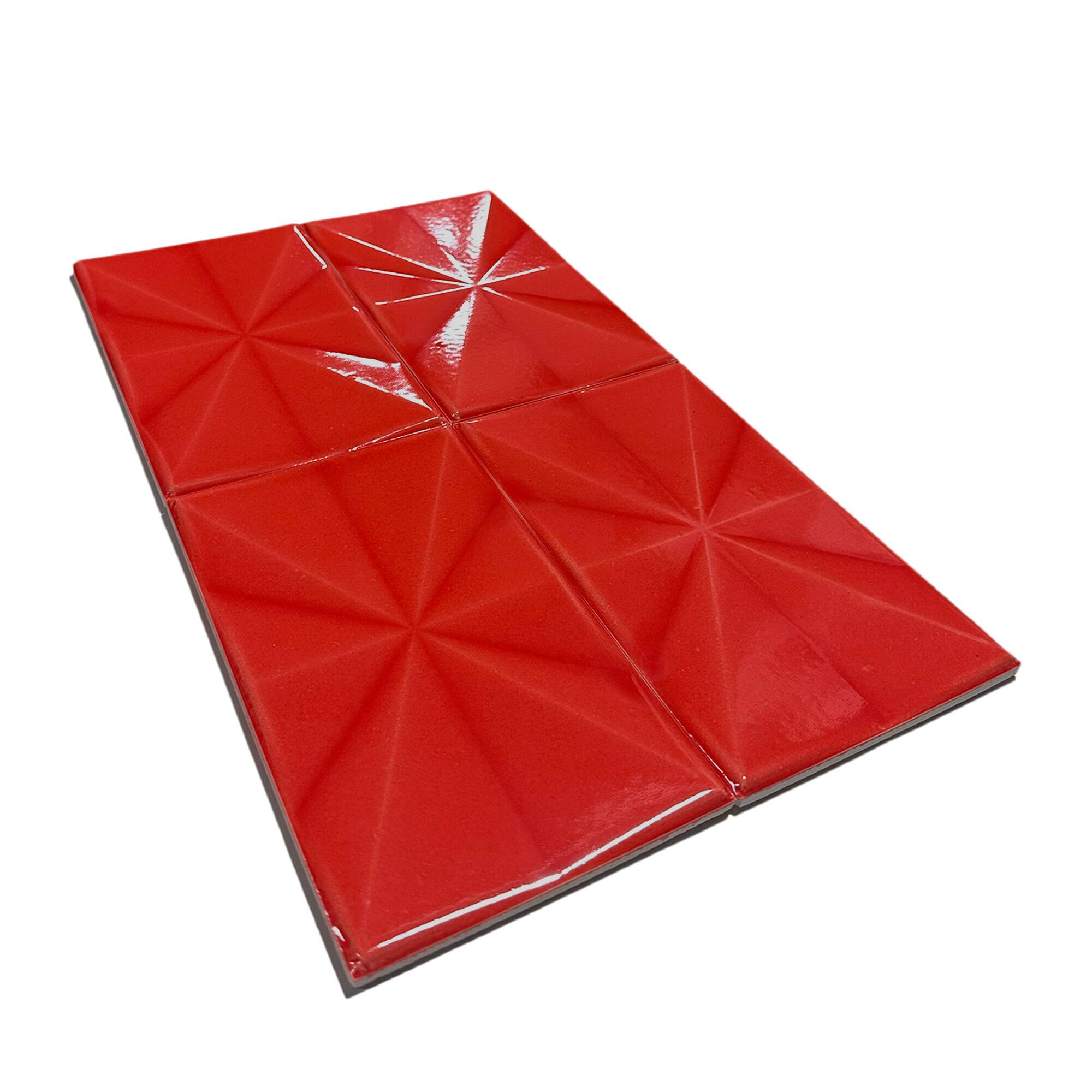 12x20 cm Prizma Seramik Karo - Kırmızı - igc257 - Görsel 2