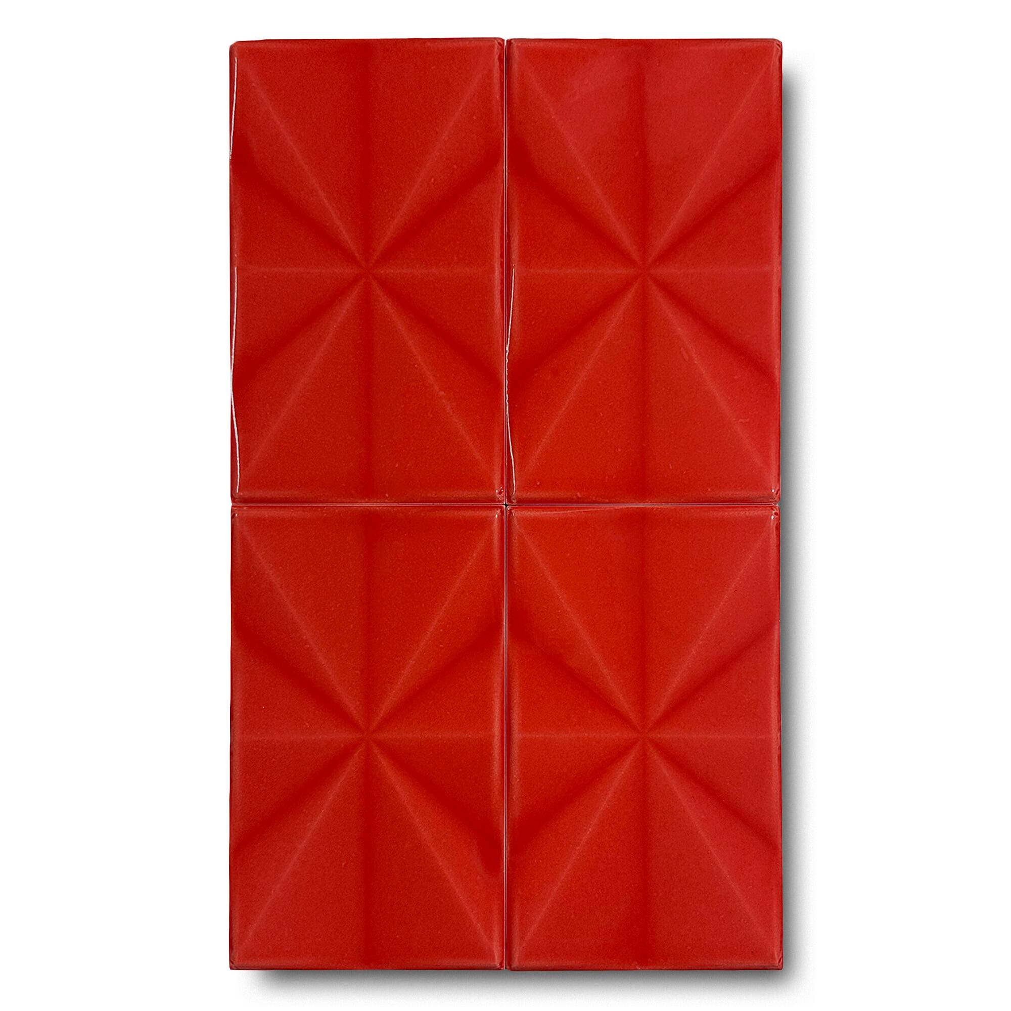 12x20 cm Prizma Seramik Karo - Kırmızı - igc257