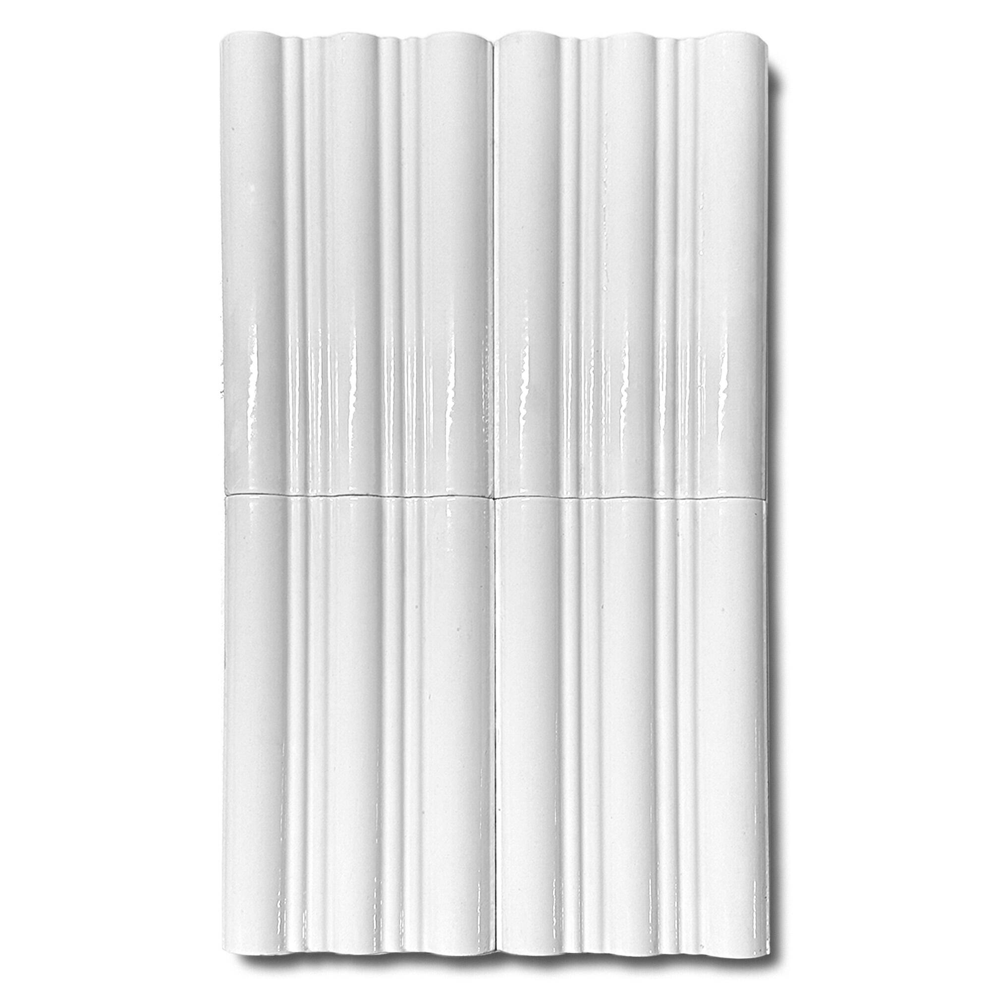 12x20 cm Wave Seramik Karo - Beyaz - igc261