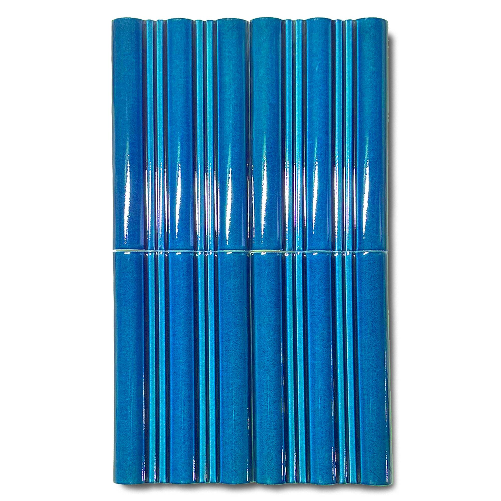 12x20 cm Wave Seramik Karo - Gökmavi - igc264