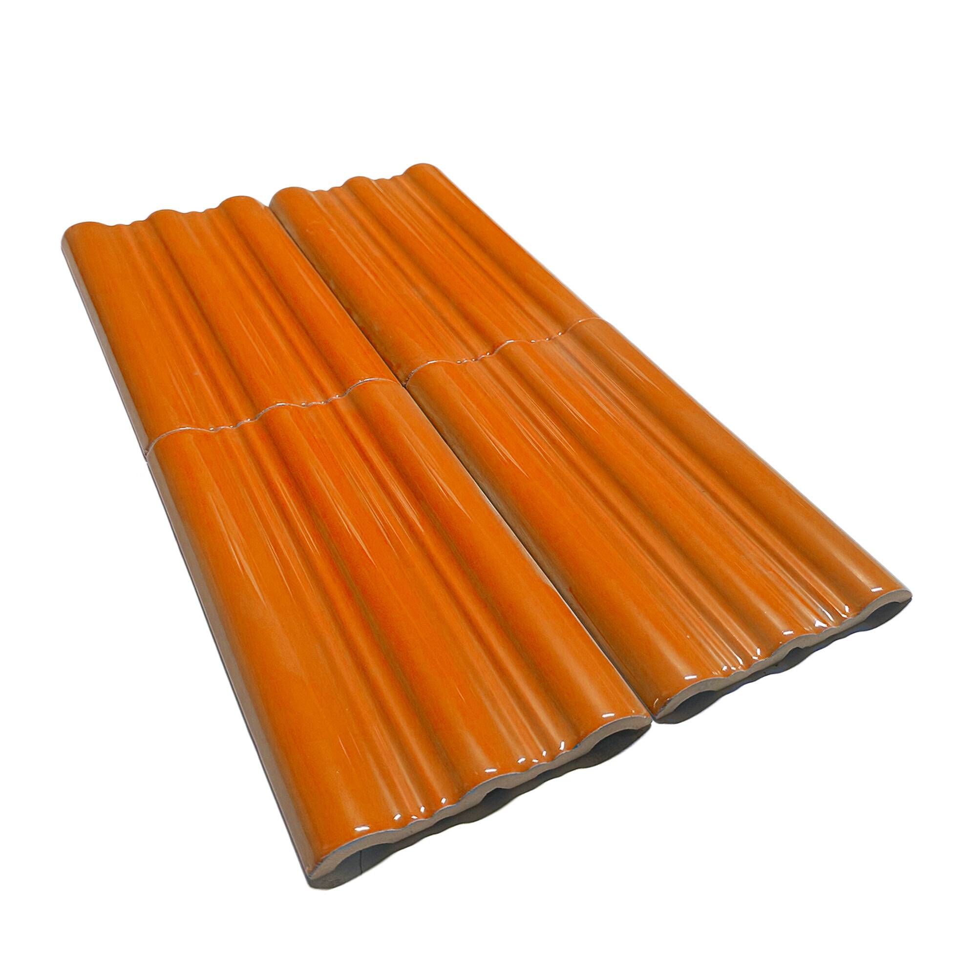 12x20 cm Wave Seramik Karo - Turuncu - igc266 - Görsel 2