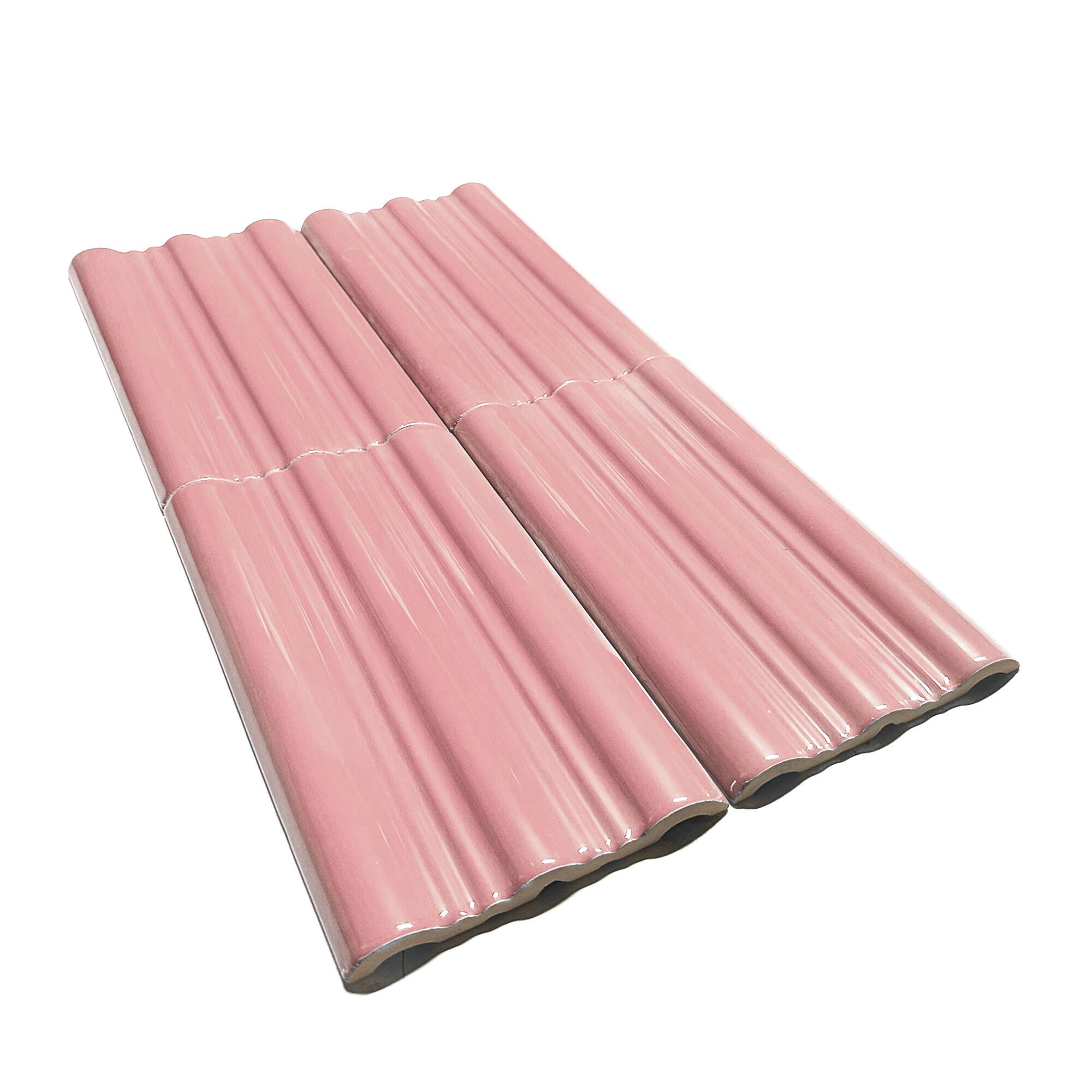 12x20 cm Wave Seramik Karo - Pembe - igc268 - Görsel 2