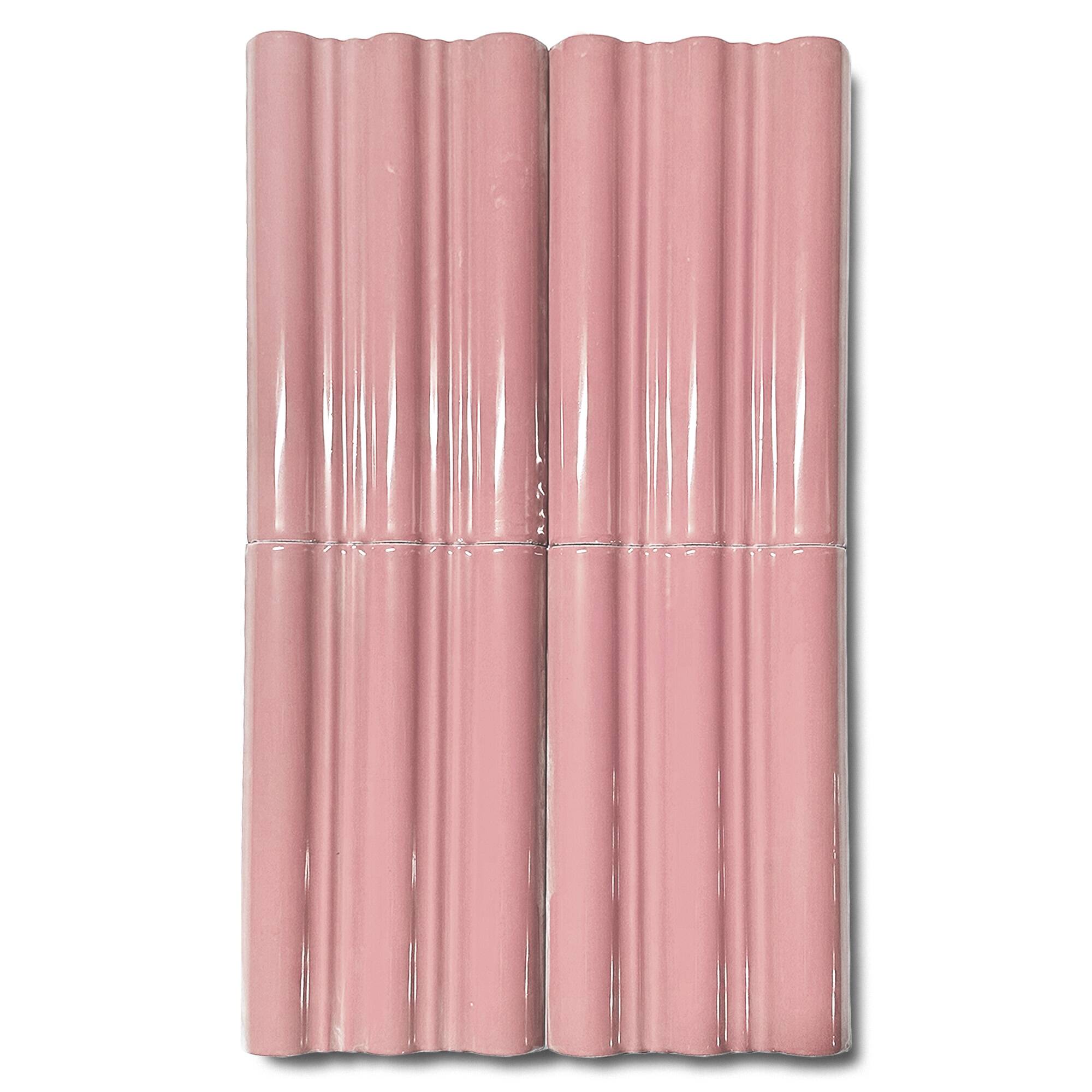 12x20 cm Wave Seramik Karo - Pembe - igc268