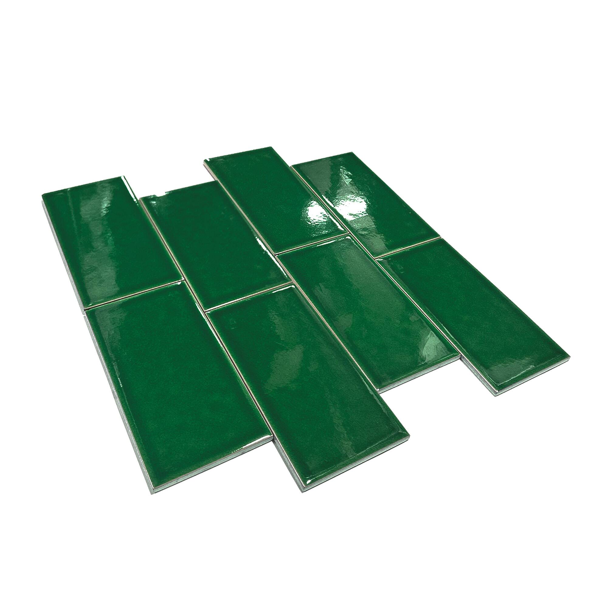 7,5x15 cm Seramik Karo - Zümrüt - igc852 - Görsel 2