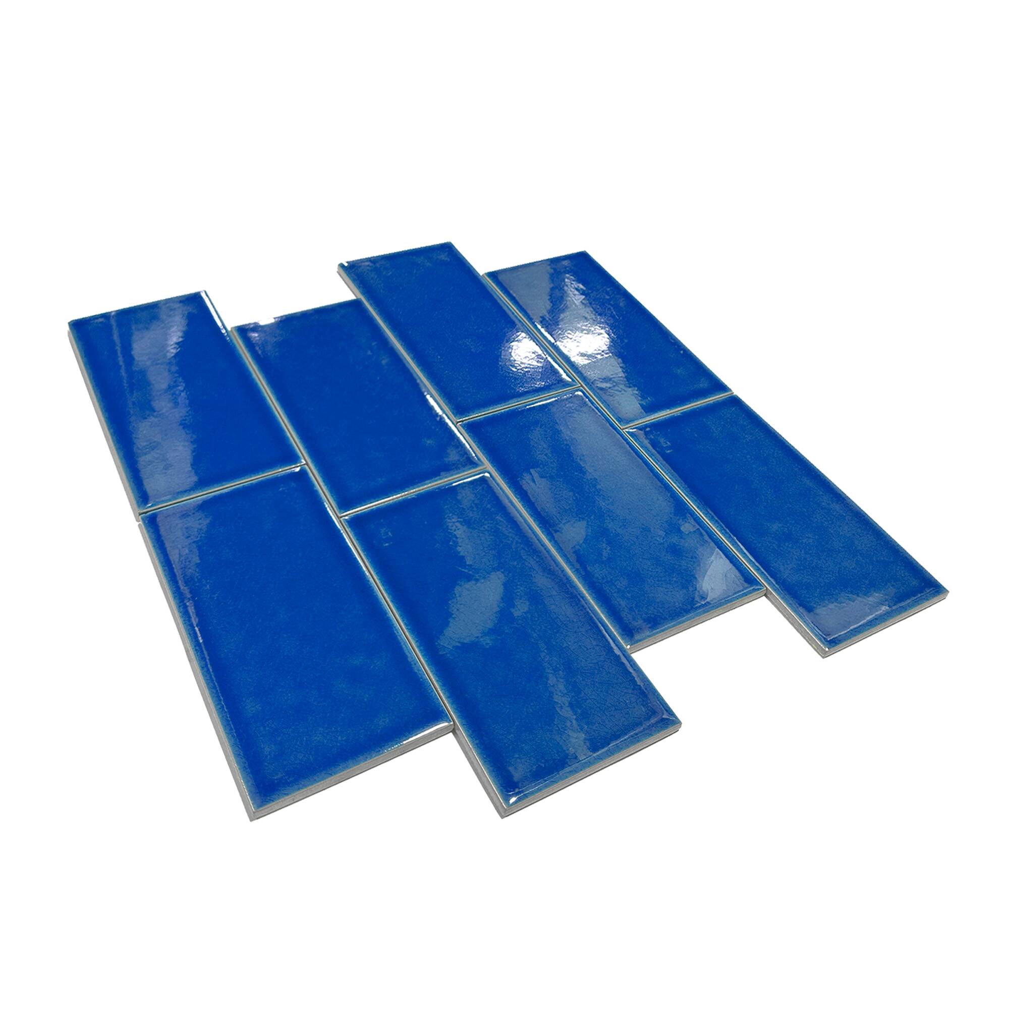 7,5x15 cm Seramik Karo - Gökmavi - igc854 - Görsel 2