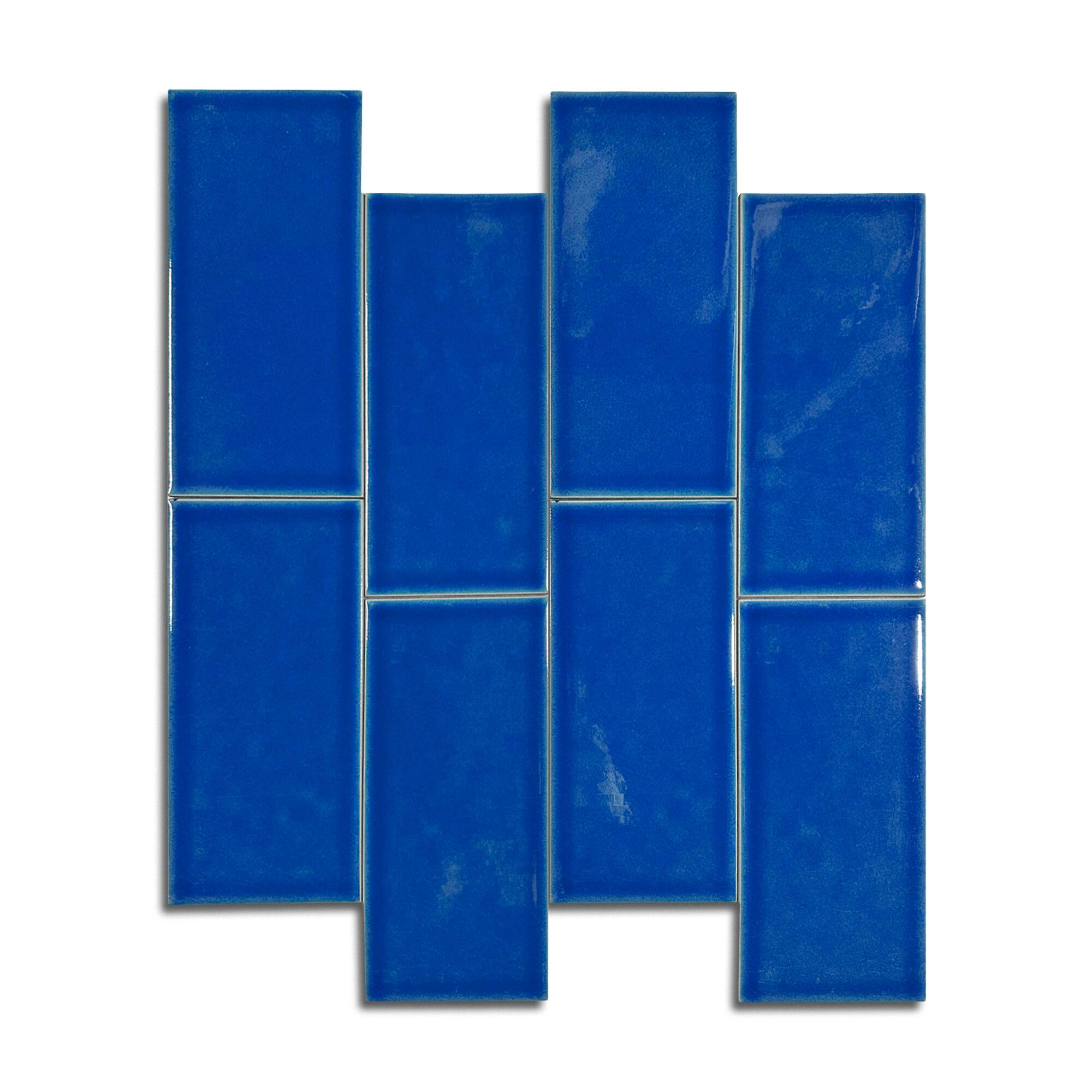 7,5x15 cm Seramik Karo - Gökmavi - igc854