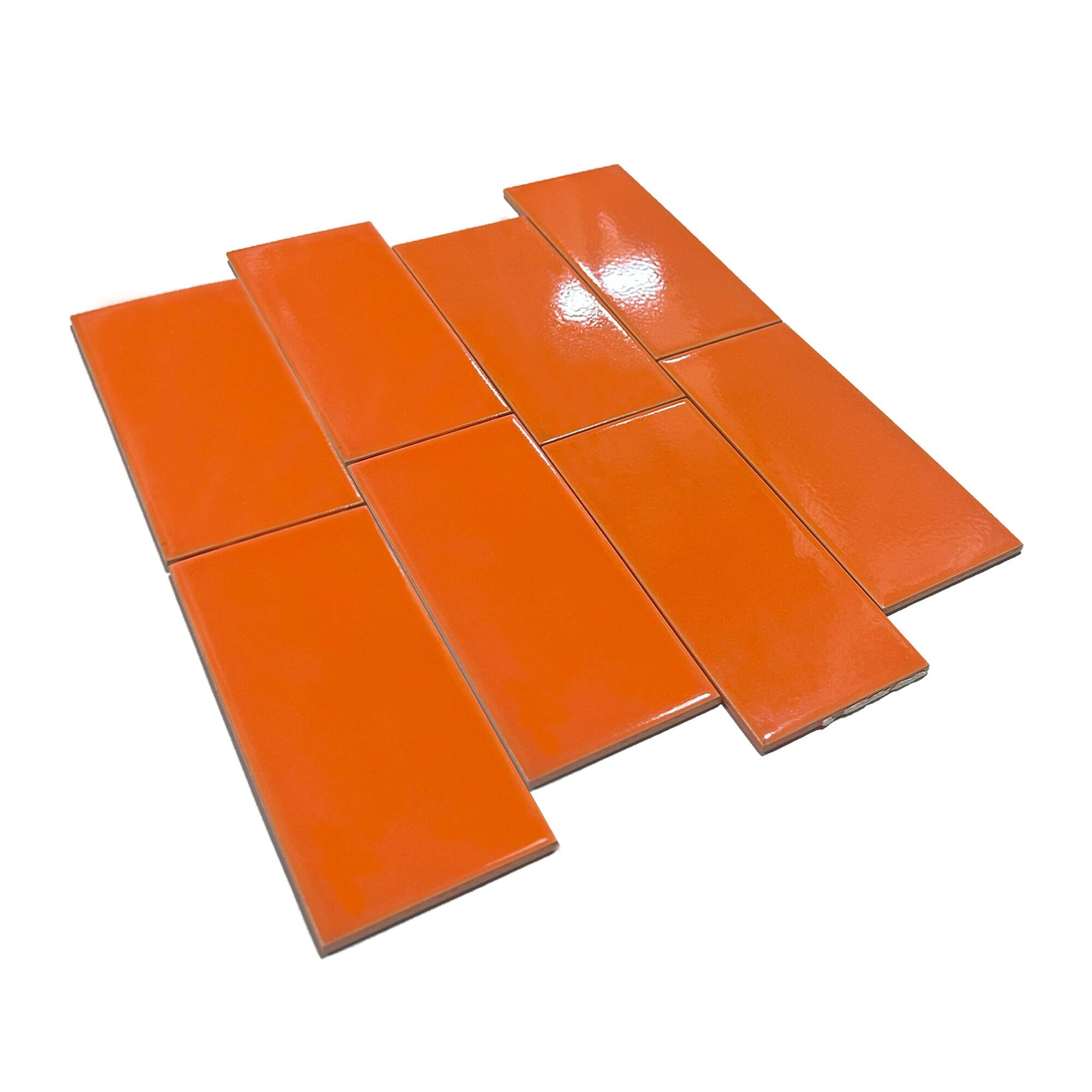 7,5x15 cm Seramik Karo - Turuncu - igc856 - Görsel 2