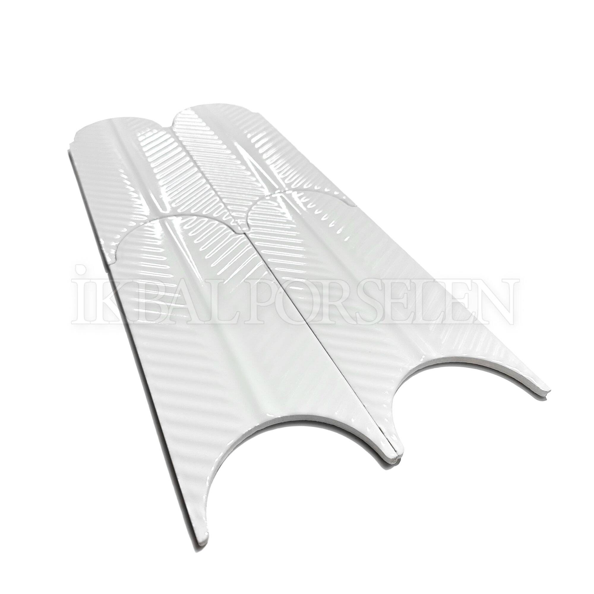 10x25 cm Leaf Seramik Karo - Beyaz - igc681 - Görsel 2