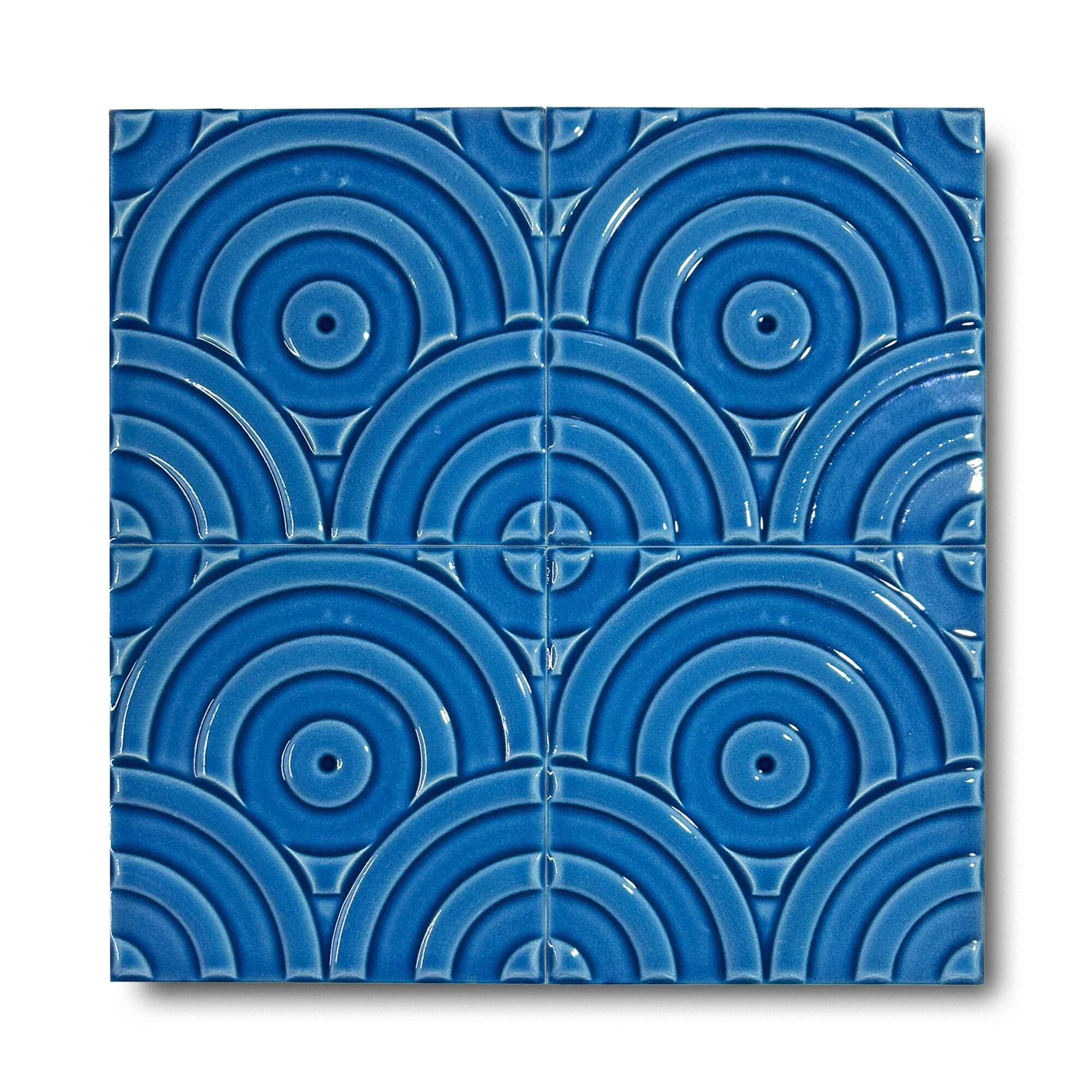 20x20 cm Circle Seramik Karo - Gökmavi - igc314