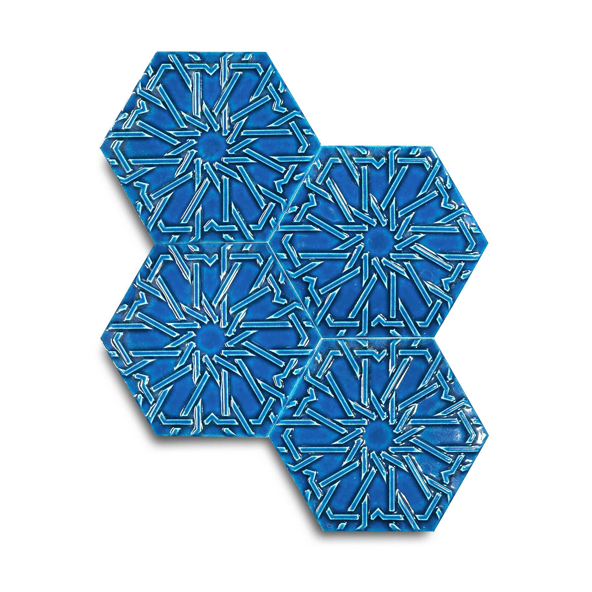 15x17 cm Selcuklu Seramik Karo - Gökmavi - igc544