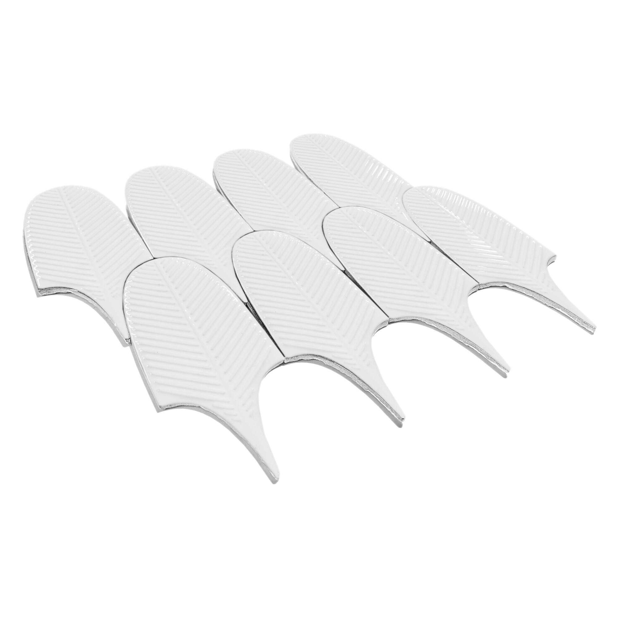 8x20 cm Leaf Seramik Karo - Beyaz - igc641 - Görsel 2