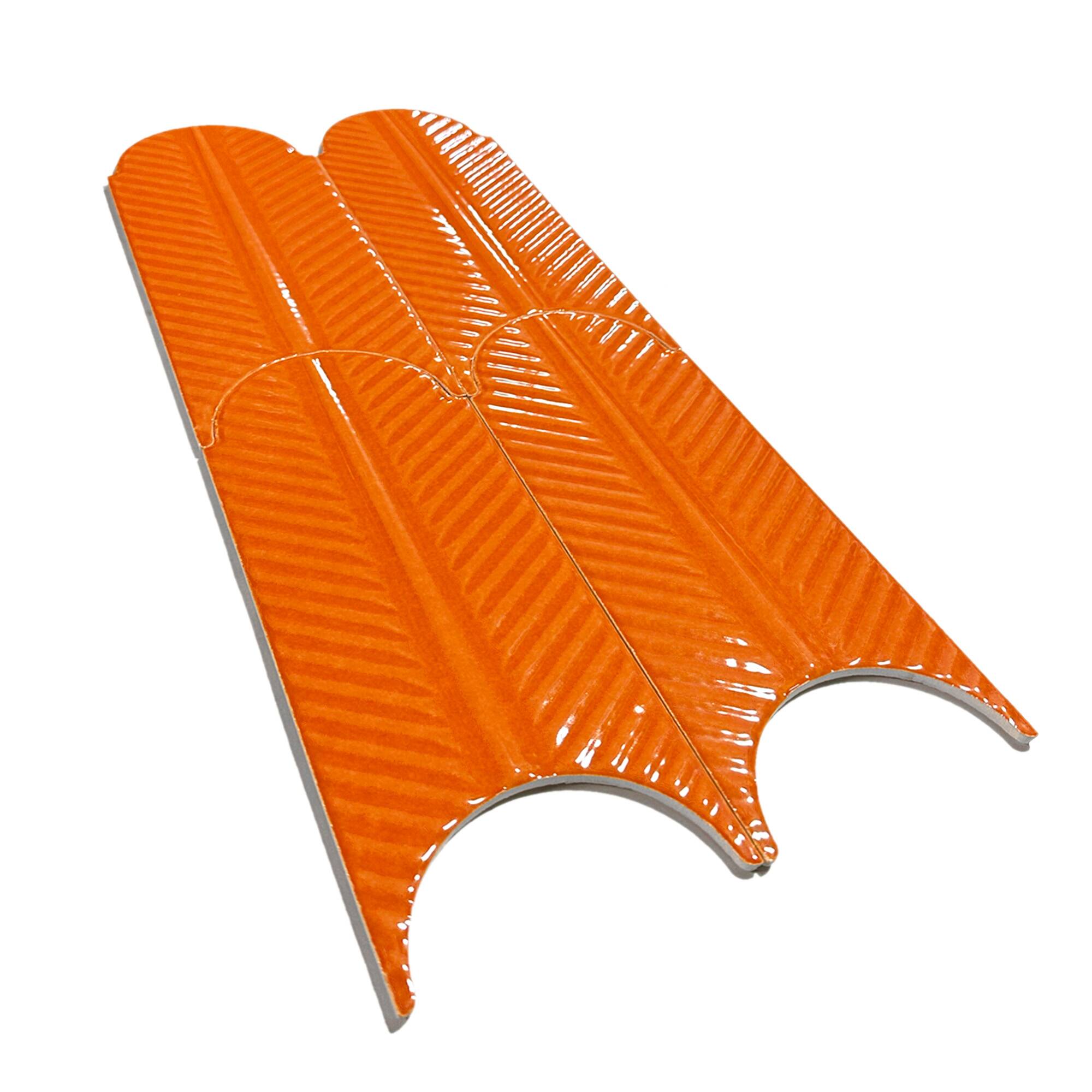 10x25 cm Leaf Seramik Karo - Turuncu - igc686 - Görsel 2