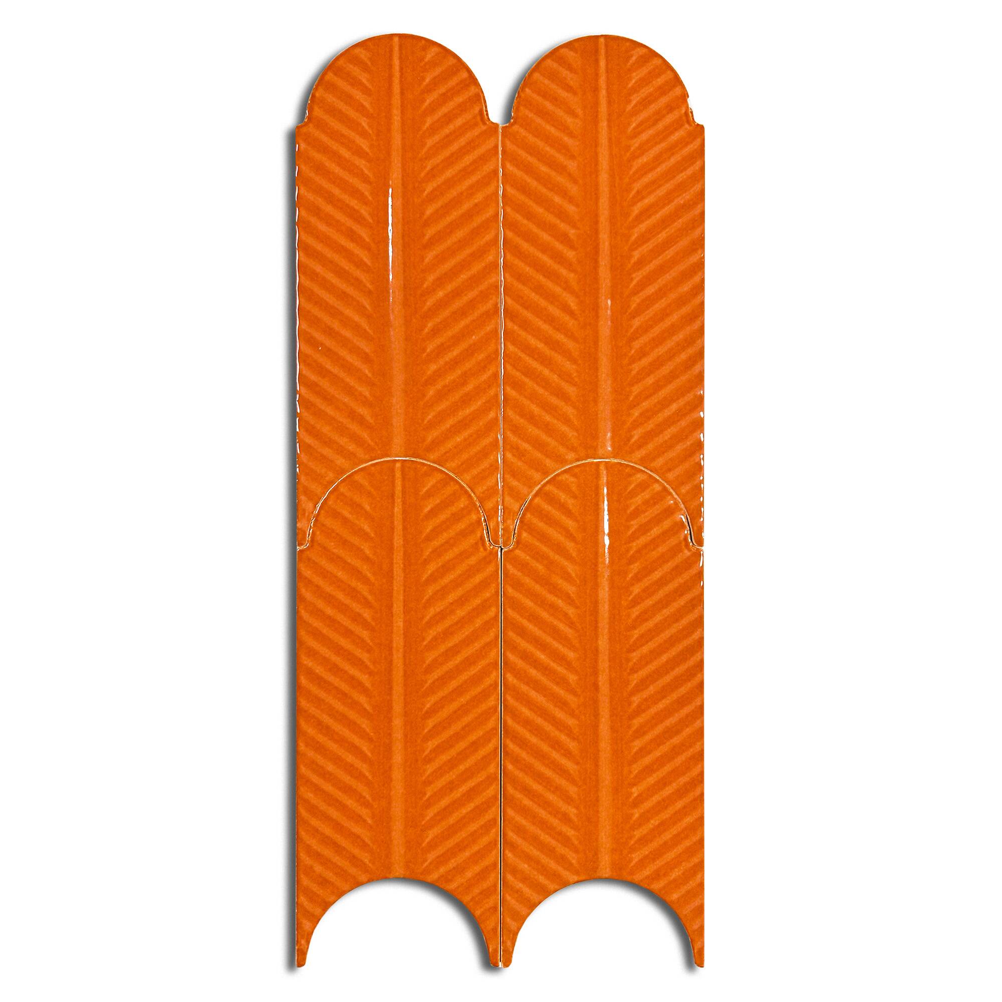 10x25 cm Leaf Seramik Karo - Turuncu - igc686