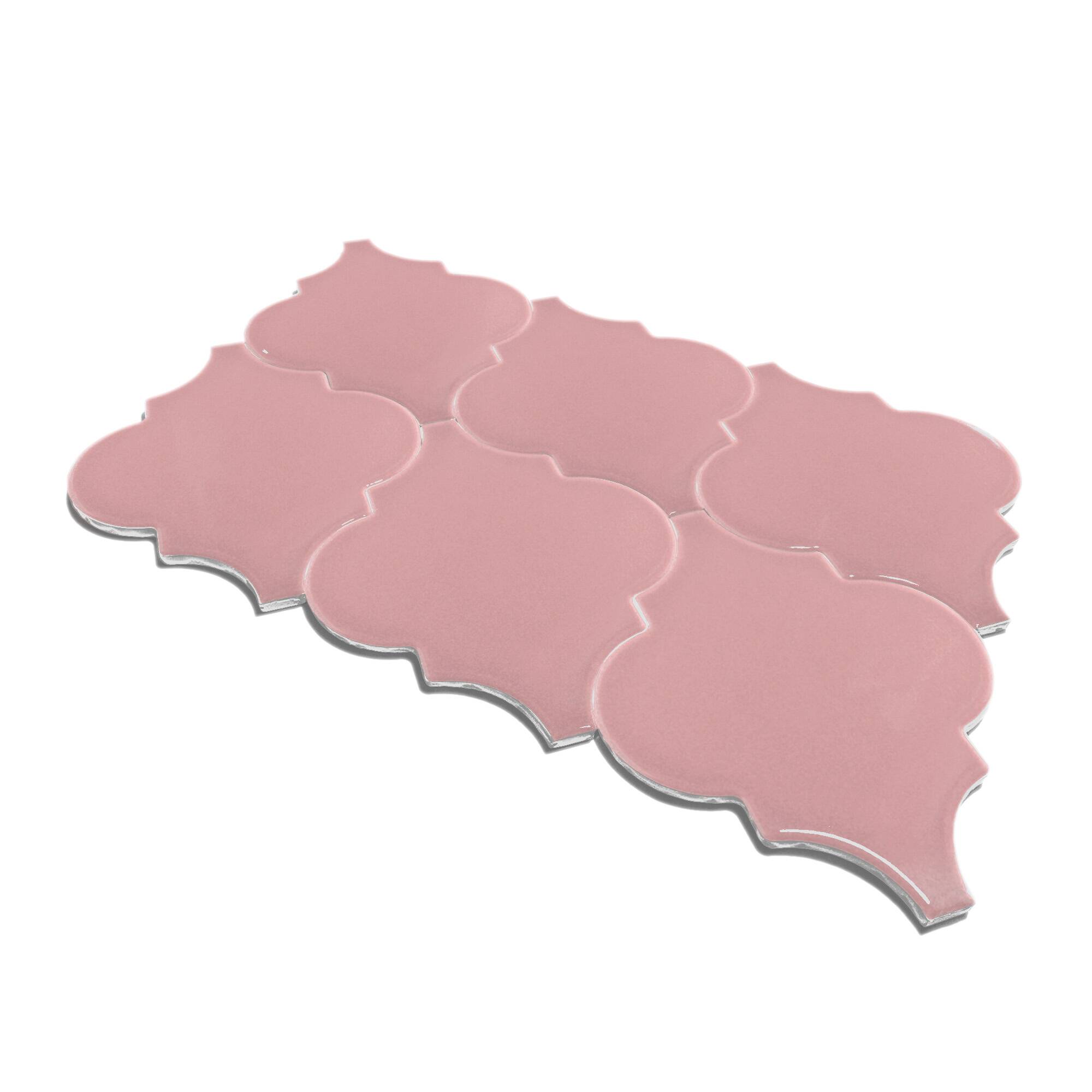 16x20 cm Arabesk Seramik Karo - Pembe - igc768 - Görsel 2