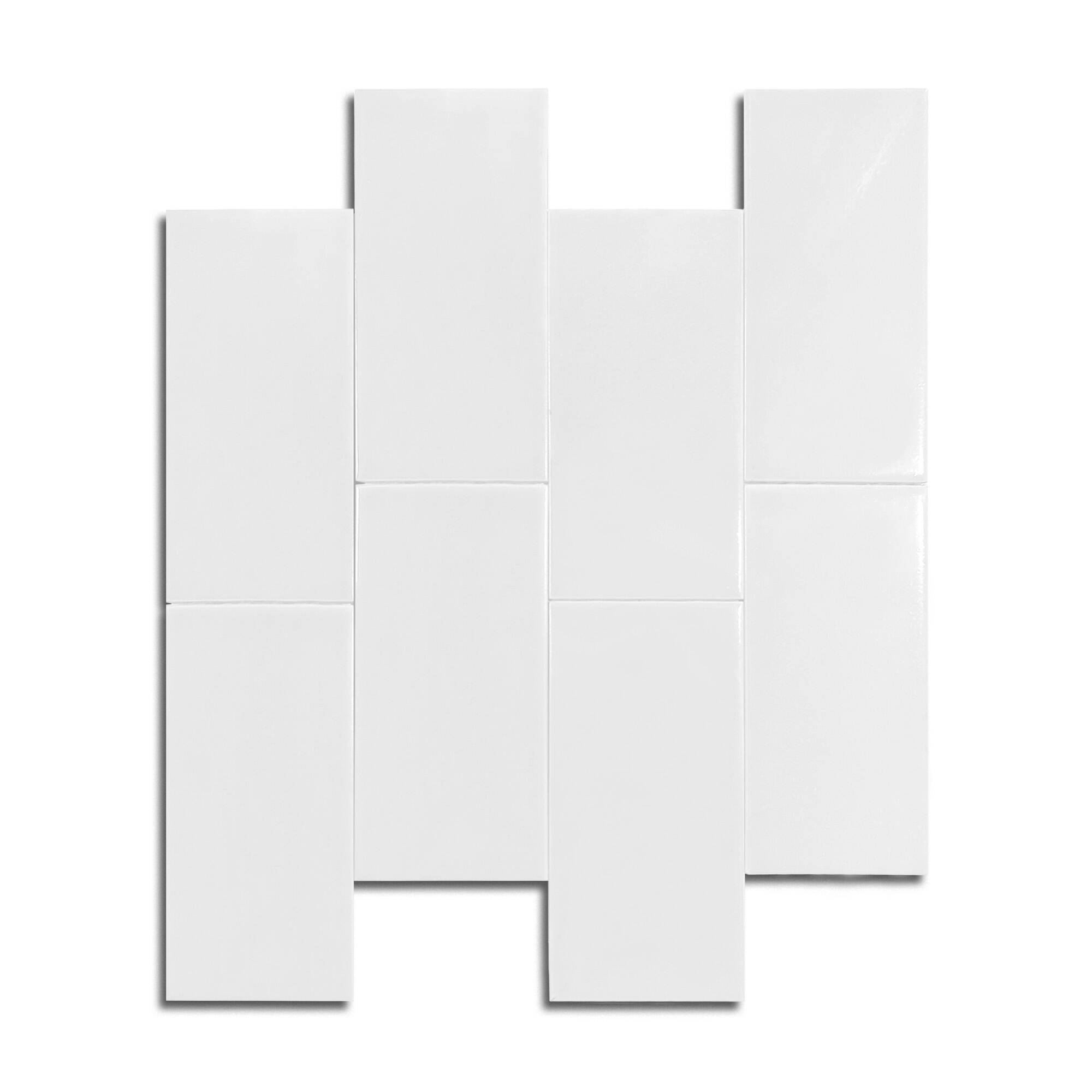 7,5x15 cm Seramik Karo - Beyaz - igc851