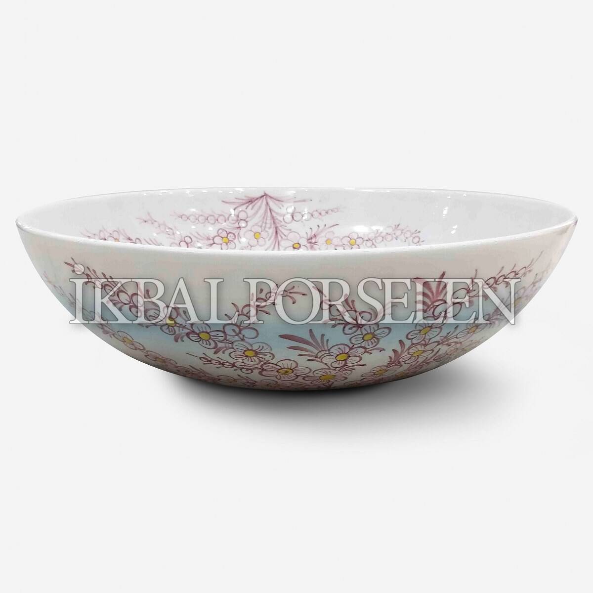 Tezgahüstü Lavabo - El Yapımı Desenli Seramik Lavabo – sink82 - Görsel 2