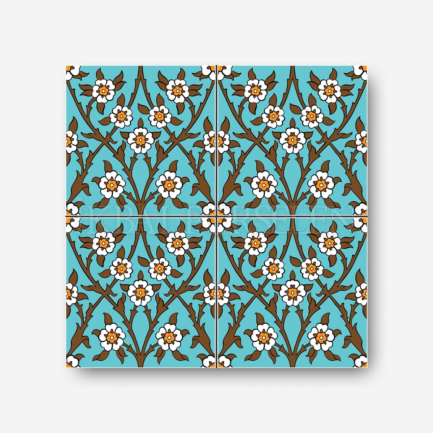Geleneksel Motifler - 20x20 cm Porselen Karo icg41-2