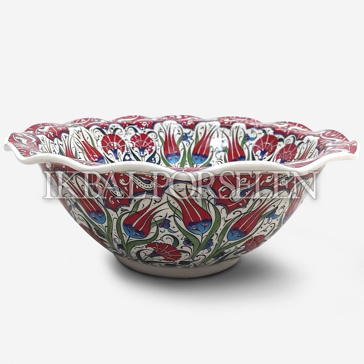 Tezgahüstü Lavabo - El Yapımı Desenli Seramik Lavabo – sink102 - Görsel 2