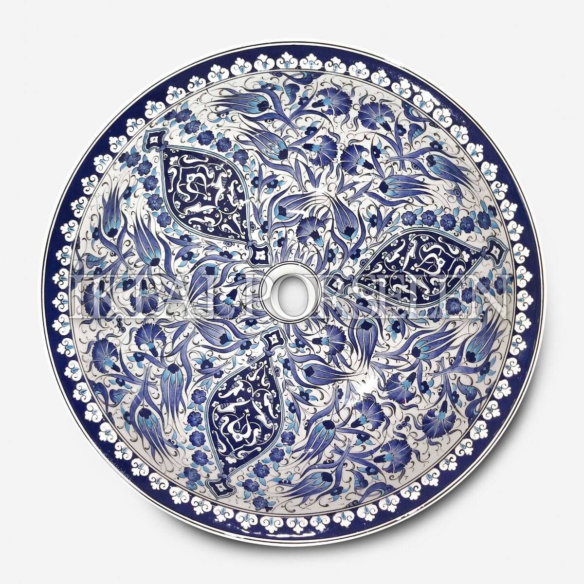 Tezgahüstü Lavabo - El Yapımı Desenli Seramik Lavabo – sink14