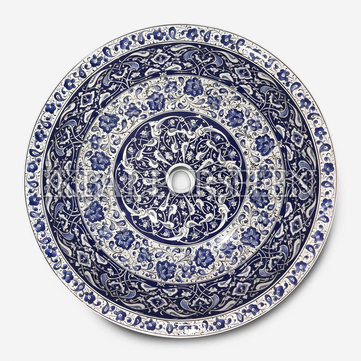 Tezgahüstü Lavabo - El Yapımı Desenli Seramik Lavabo – sink15