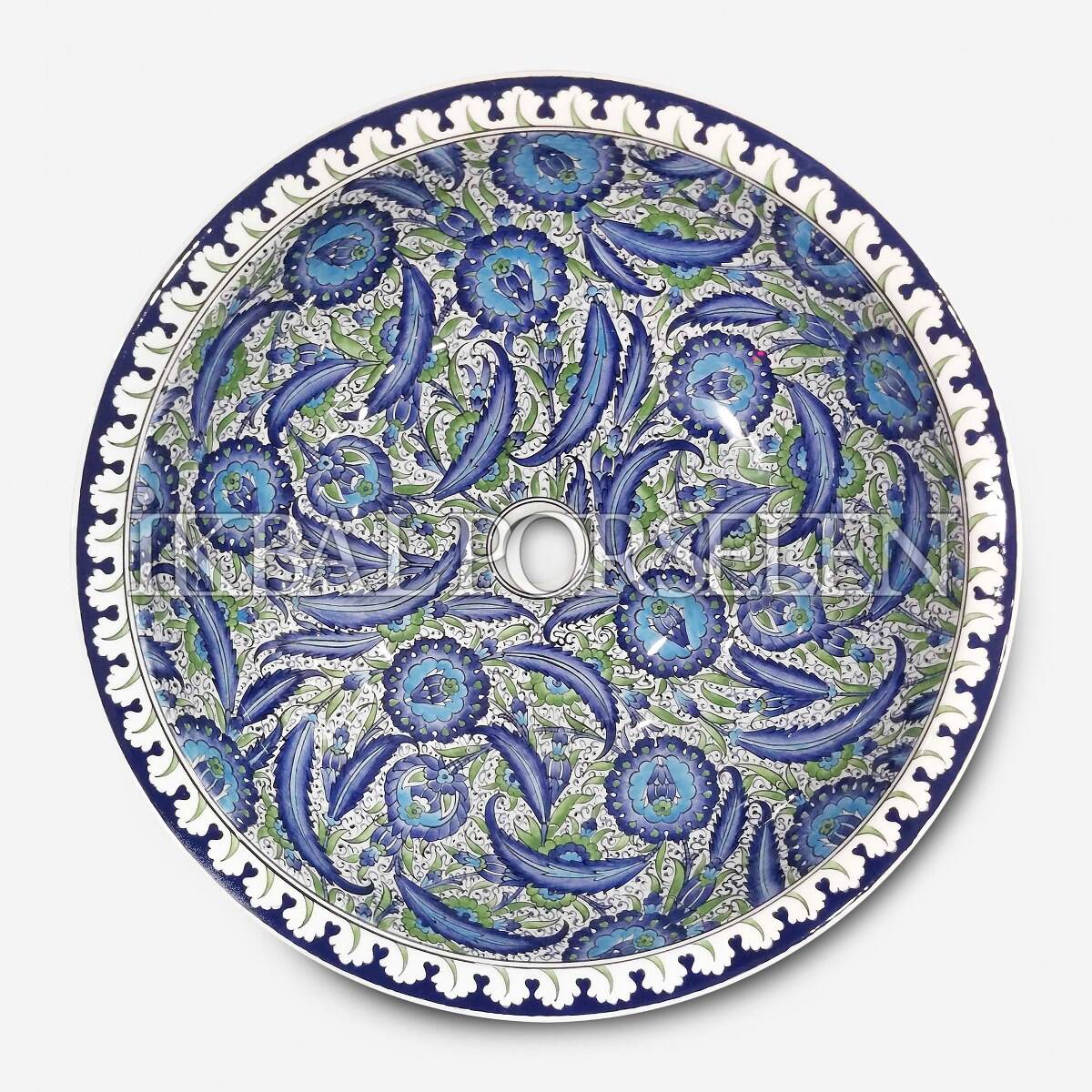 Tezgahüstü Lavabo - El Yapımı Desenli Seramik Lavabo – sink17