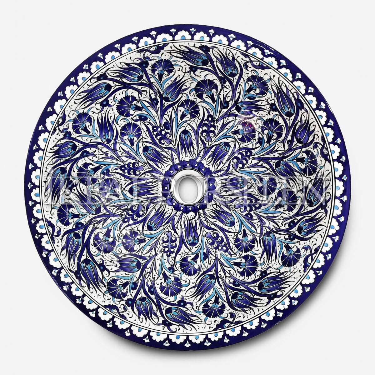 Tezgahüstü Lavabo - El Yapımı Desenli Seramik Lavabo – sink38
