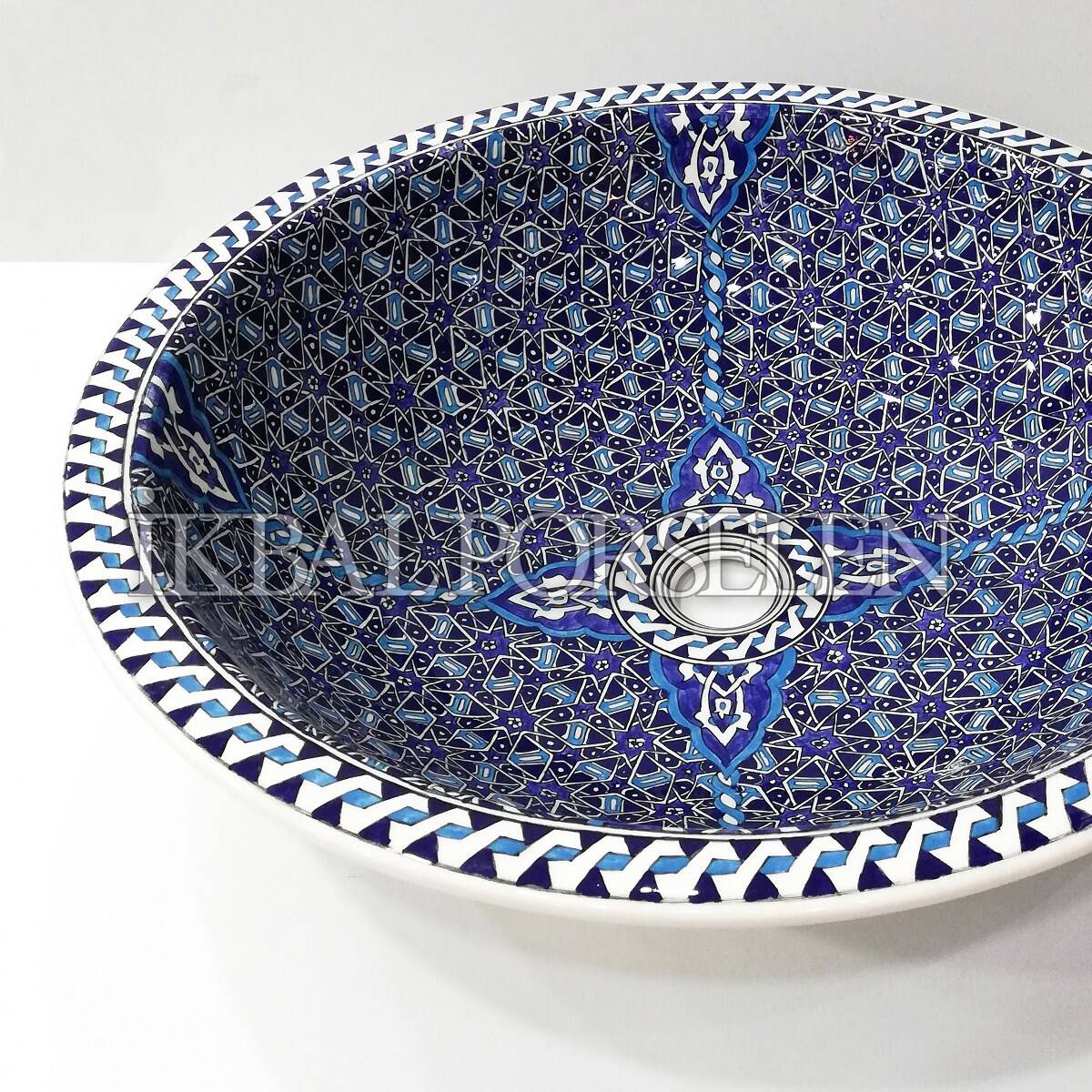 Tezgahüstü Lavabo - El Yapımı Desenli Seramik Lavabo – sink52 - Görsel 3