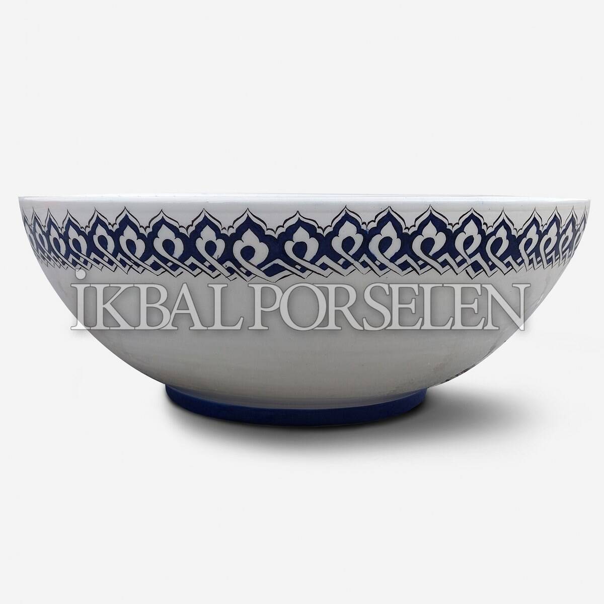 Tezgahüstü Lavabo - El Yapımı Desenli Seramik Lavabo – sink85 - Görsel 2