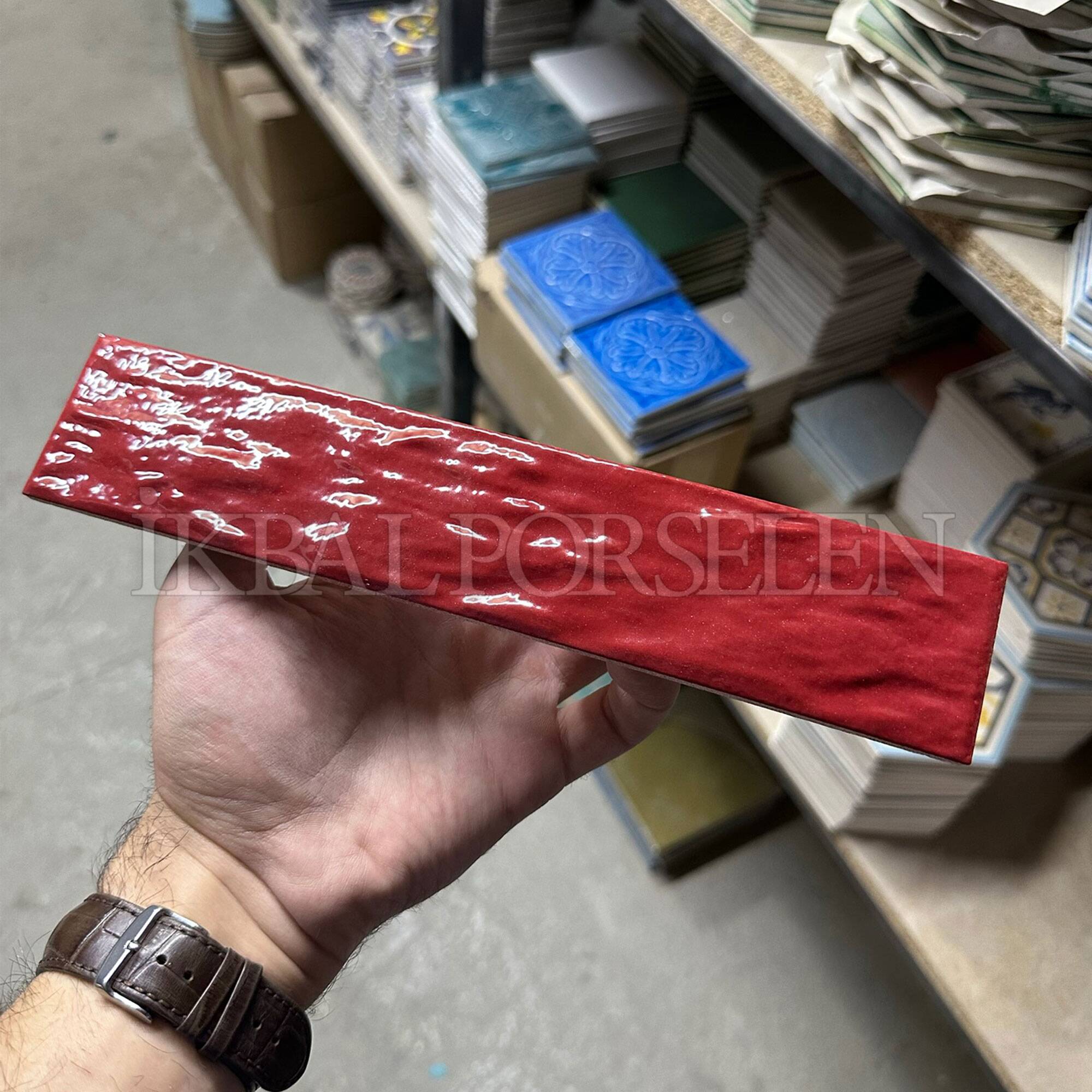 5x25 cm Zellige Seramik Karo - Kırmızı - igc227 - Görsel 3