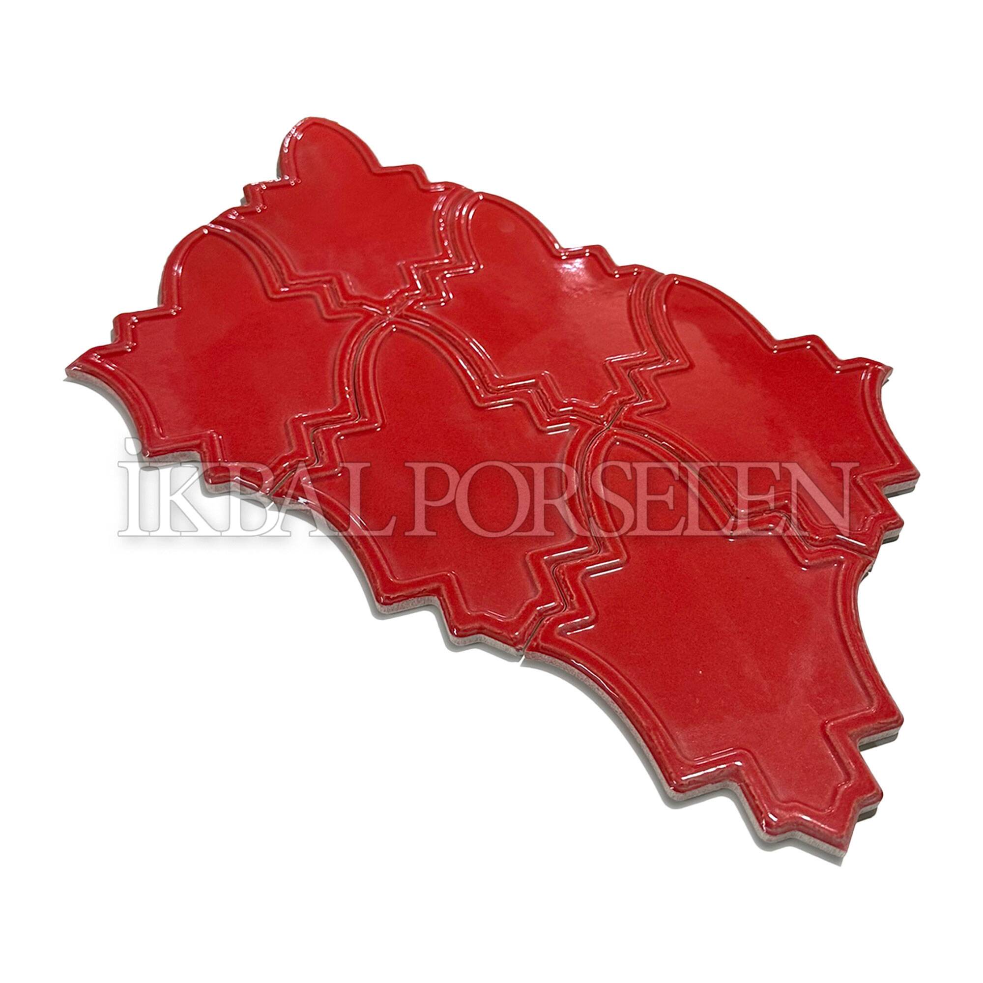 14x19 cm Endülüs Seramik Karo - Kırmızı - igc727 - Görsel 2
