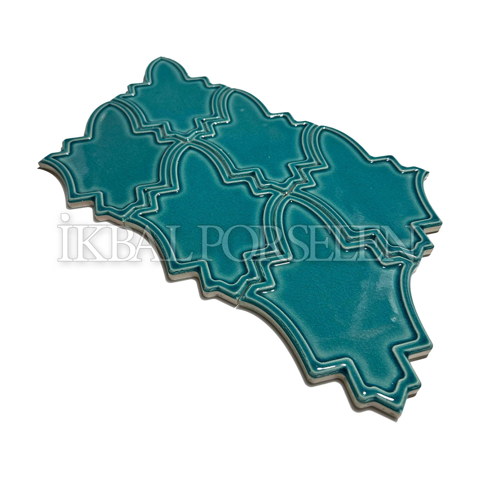 14x19 cm Endülüs Seramik Karo - Turkuaz - igc723 - Görsel 2